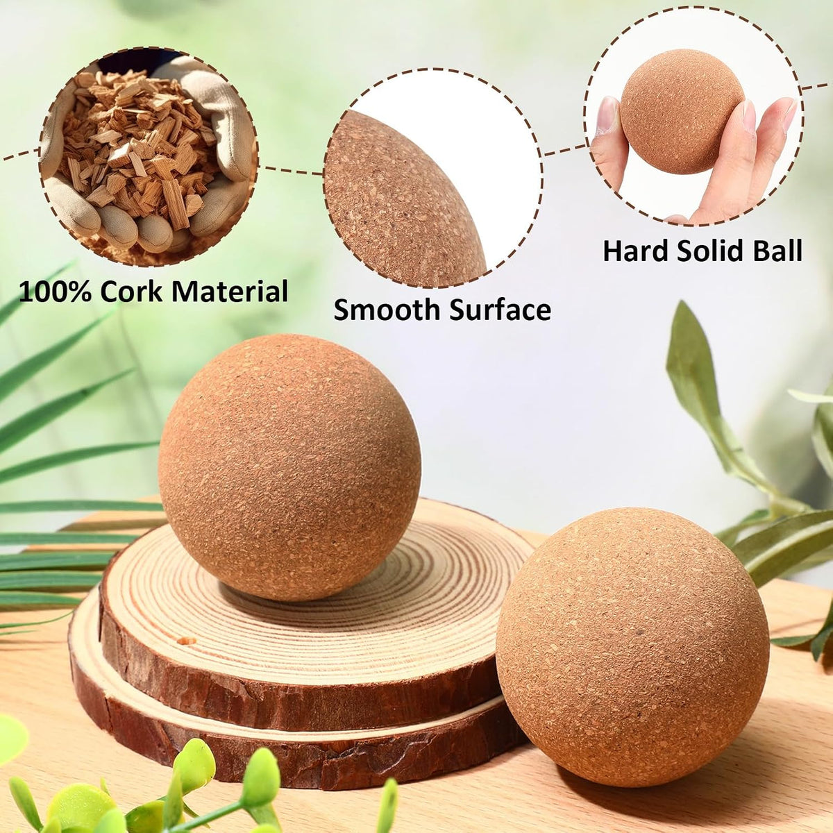 Seenelling 20 Pcs Cork Massage Ball Myofascial Release Therapy, 2 Inch