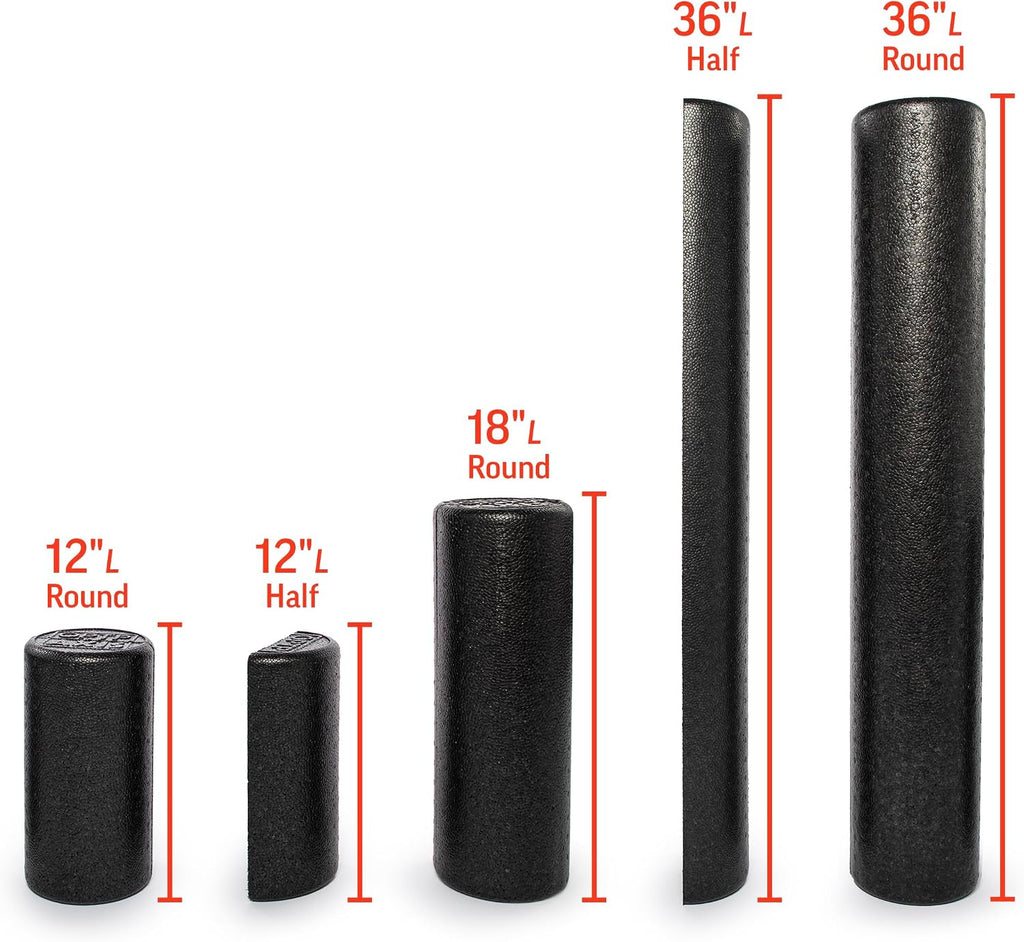 OPTP AXIS Firm Density Foam Roller – Round, Black, 36" x 6"