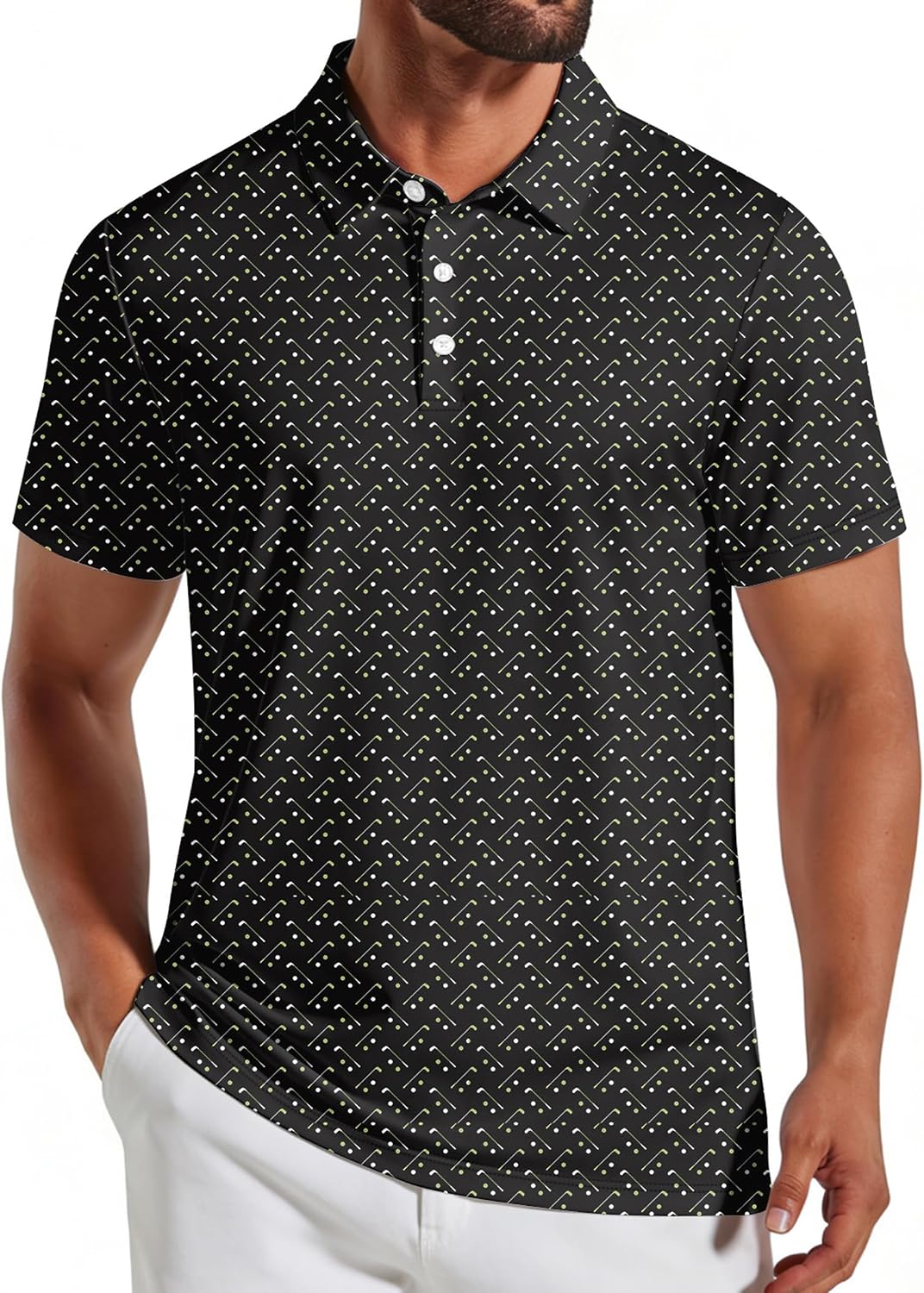 COOFANDY Mens Golf Polo Shirts Short Sleeve Quick Dry Casual Collared Shirt