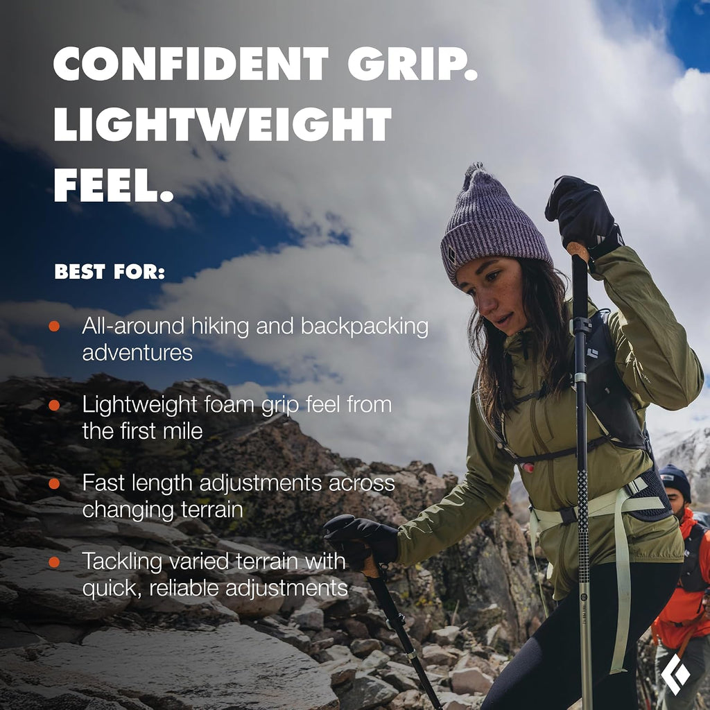 BLACK DIAMOND Trail Trekking Poles (Pair), Lightweight, Aluminum, Hiking