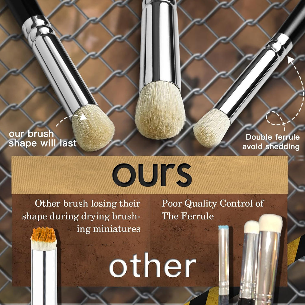 Golden Maple Dry Brush Miniature Painting, 18PC Miniature Paint Brushes Model Brushes Micro Detail Paint Brush Set, Fine Detailing for Acrylics, Watercolors, Models, Figurine