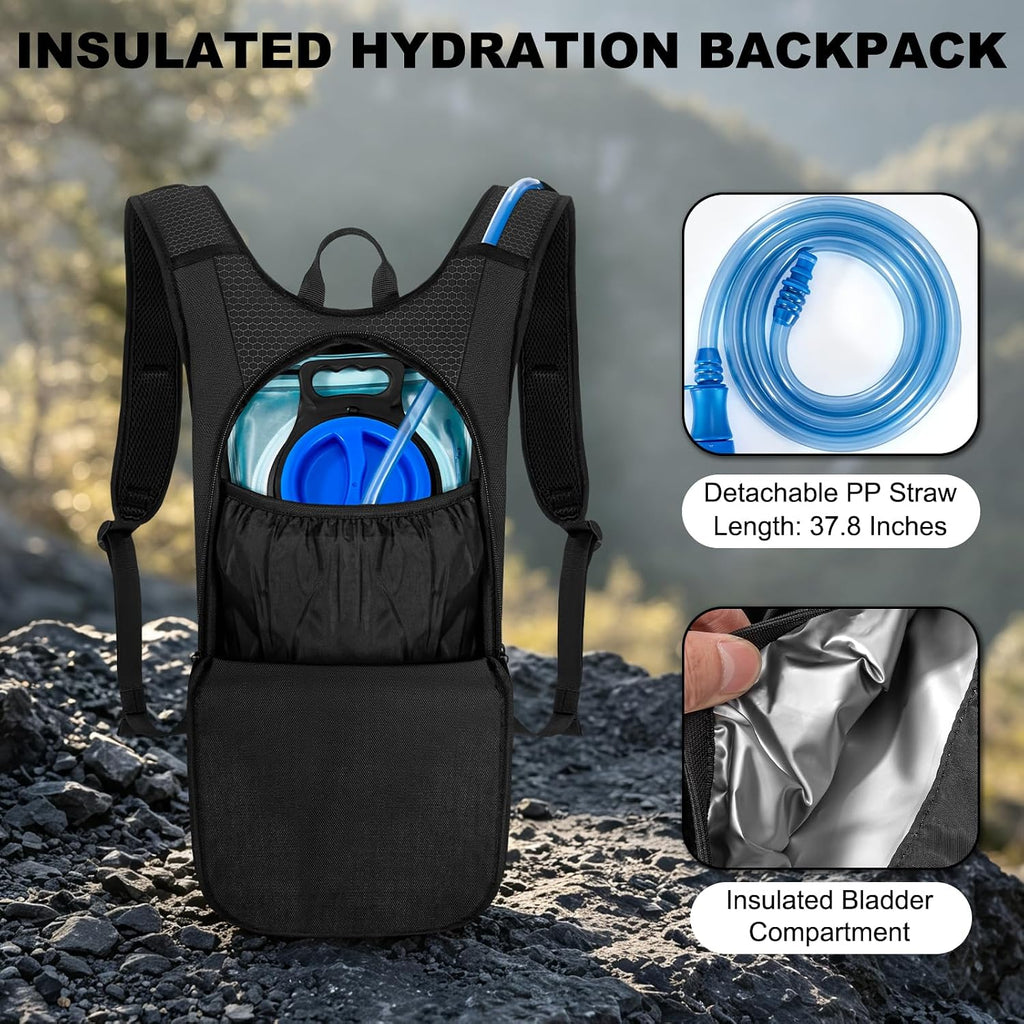 Lightweight Hydration Backpack with 2L Leak Proof Water Bladder