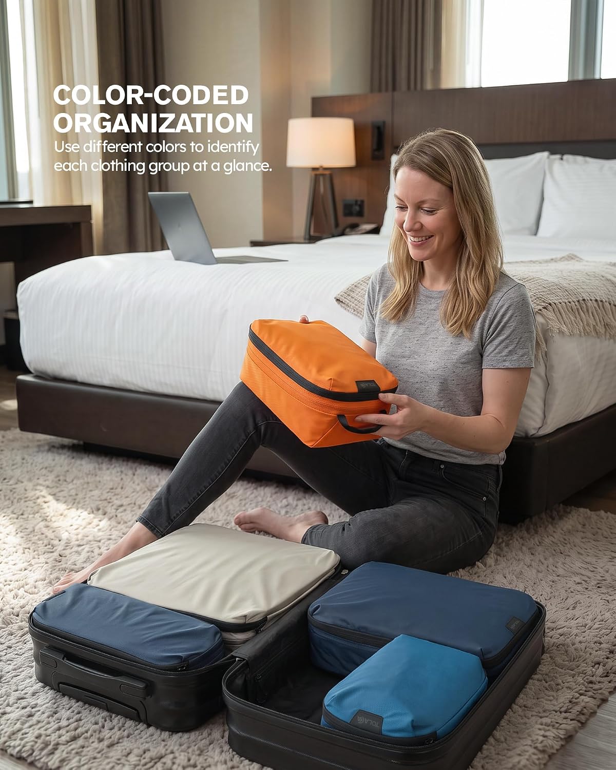 Compression Packing Cubes Ultralight 7PCS Luggage Travel Organizer Bags Set