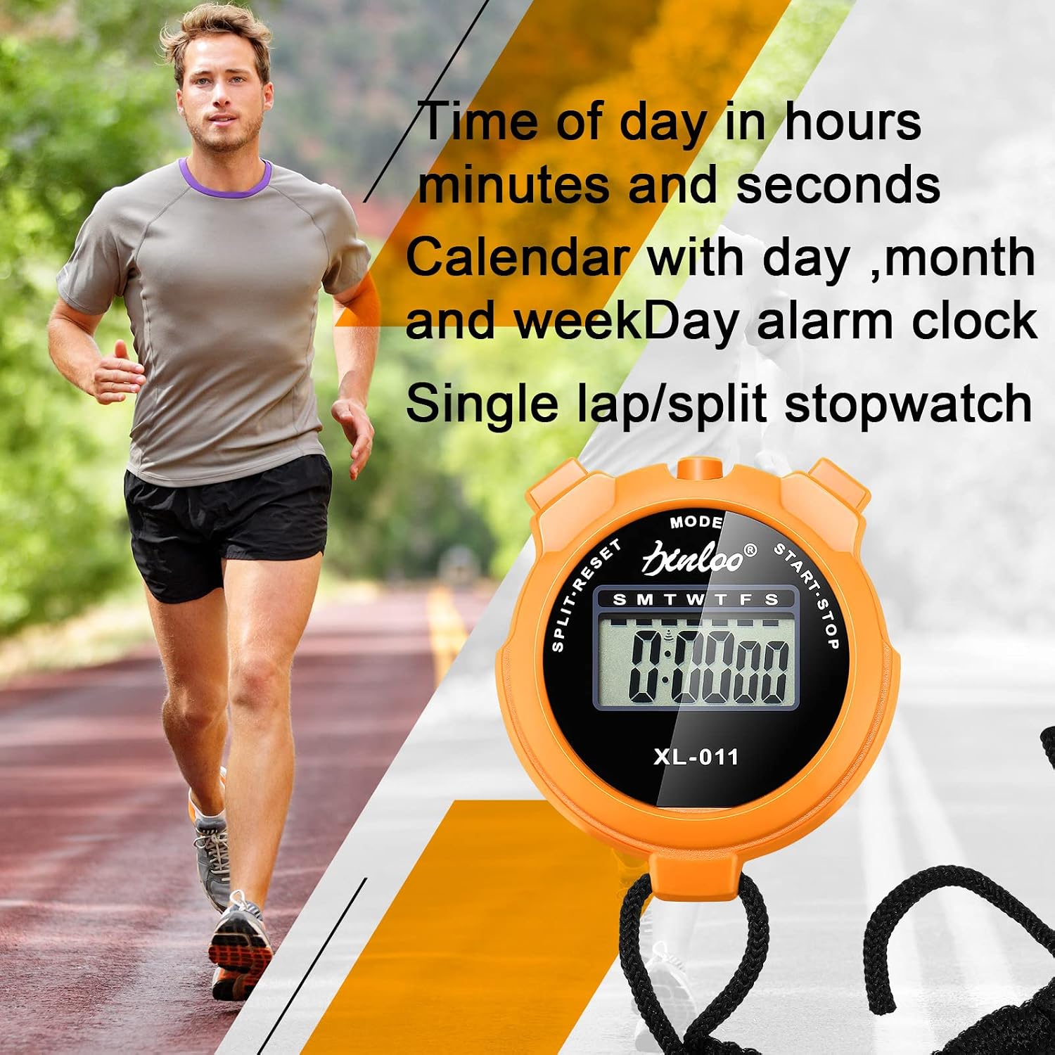 TOODOO 12 Pack Multi Function Digital Stopwatch Timer Bulk Sports Stopwatch with Lanyard Plastic Display Waterproof Date Time Alarm Timer for Coaches Fitness Referees