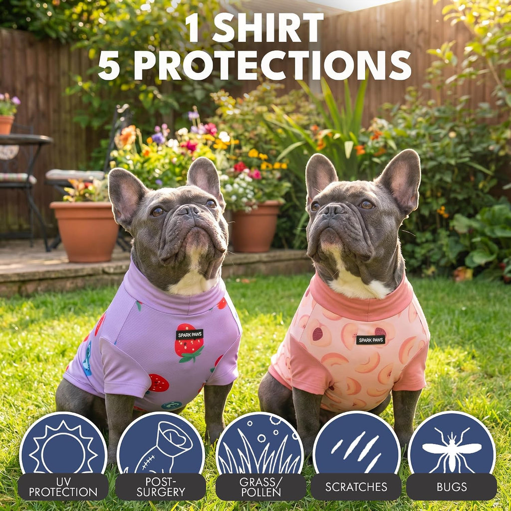 Spark Paws Sunblock Dog T-Shirt, SPF 30 UV Sun Protection, Summer Cooling