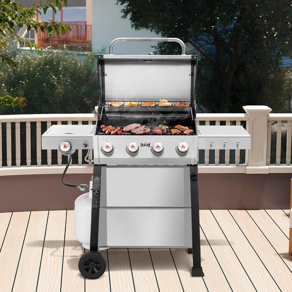 Feasto 4+1 Burner Gas BBQ Grill, 48,000 BTU, 559 Sq. In.