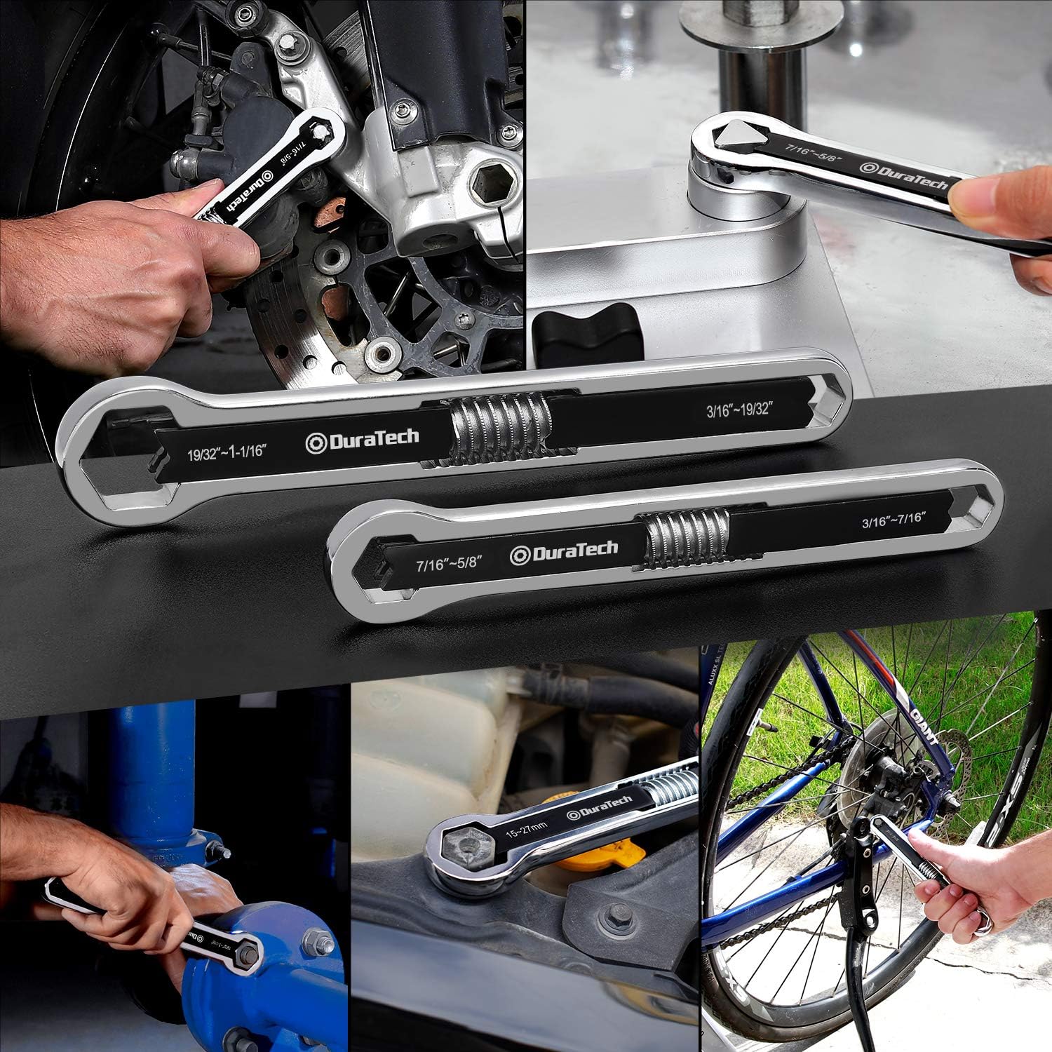 DURATECH Adjustable Wrench Set, 8-inch & 10-inch, 2 Piece