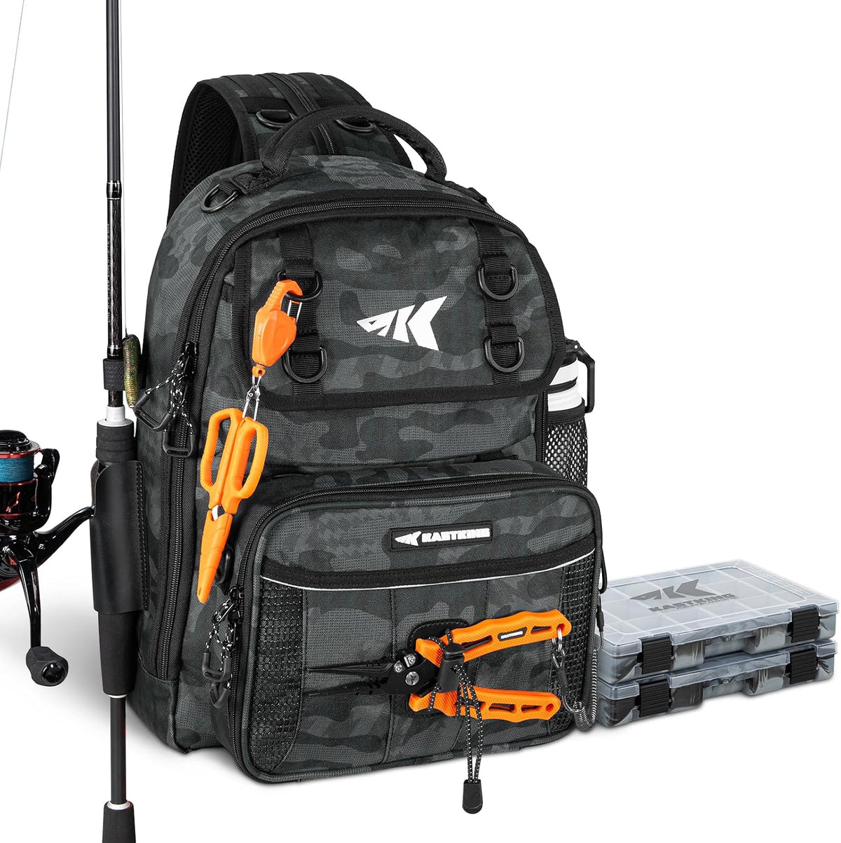 KastKing BaitSpace Fishing Sling Bag, Fishing Backpack with Rod Holder