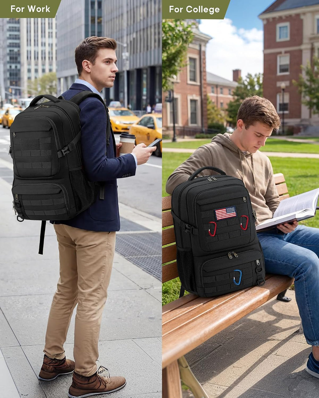 RAINSMORE Mens Tactical Lunch Backpack 17" Laptop Insulated Cooler Backpack