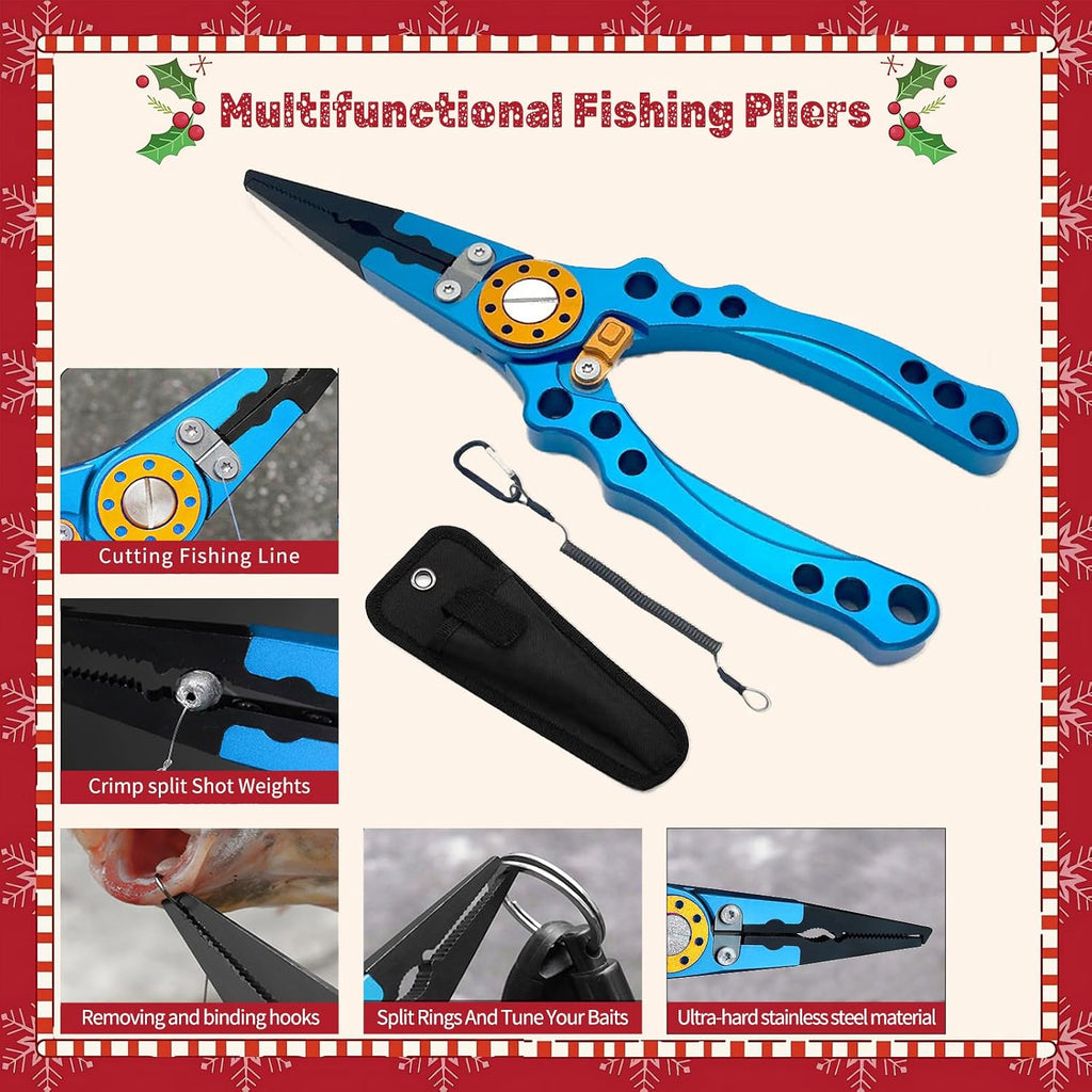 XBLACK Fishing Tool Kit Fishing Pliers Fish Gripper Fishing Scale Fish Grip Tools Set Saltwater Resistant Fishing Gear
