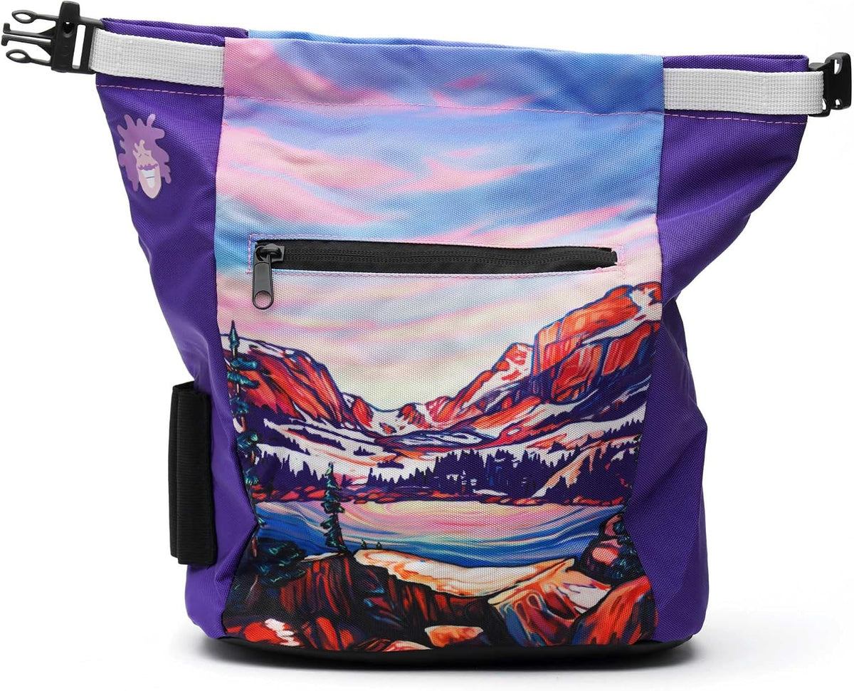 Rock Climbing Chalk Bucket | for Bouldering Gym & Outdoor Use | Durable Hook & Loop Closure, 2 Zippered Pockets, Easy-Carry Handle