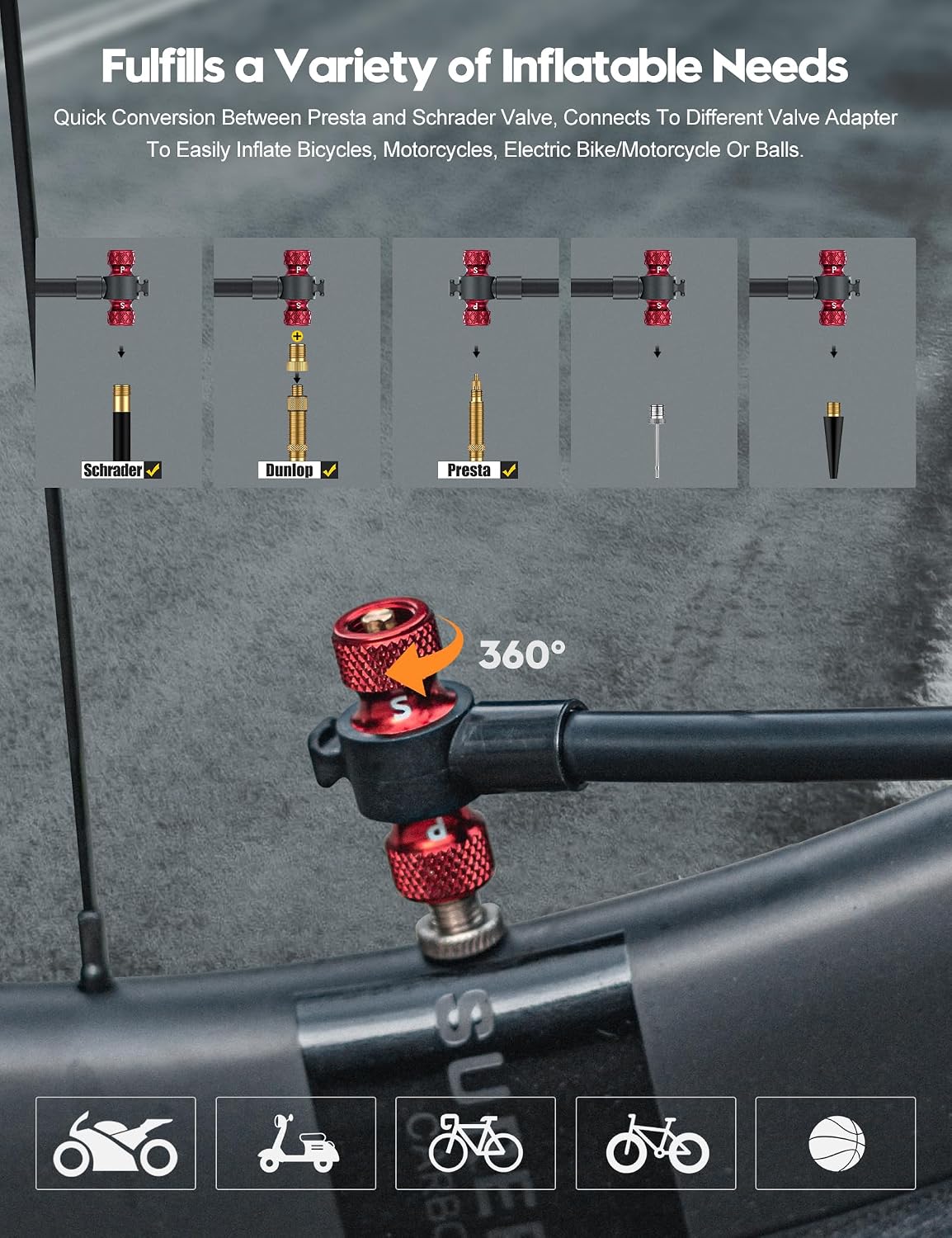 Tiakia Bike Floor Pump with Gauge, Bike Pump for Road Mountain Bikes