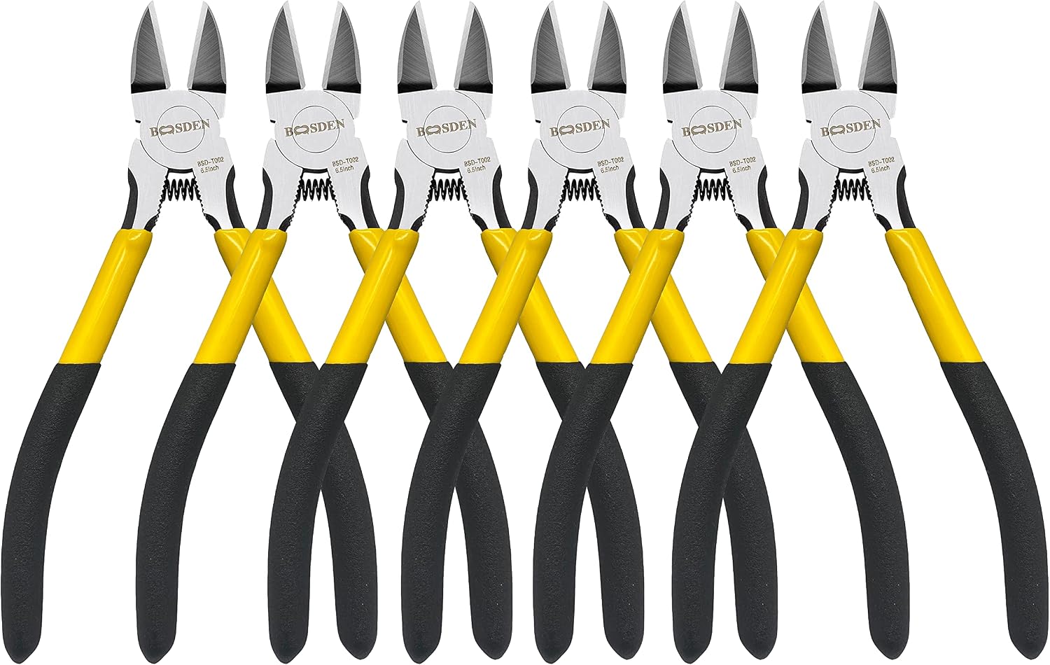 BOOSDEN Wire Cutter 6.5 inch Cutting Pliers Diagonal Cutter Snipper 6 Pack