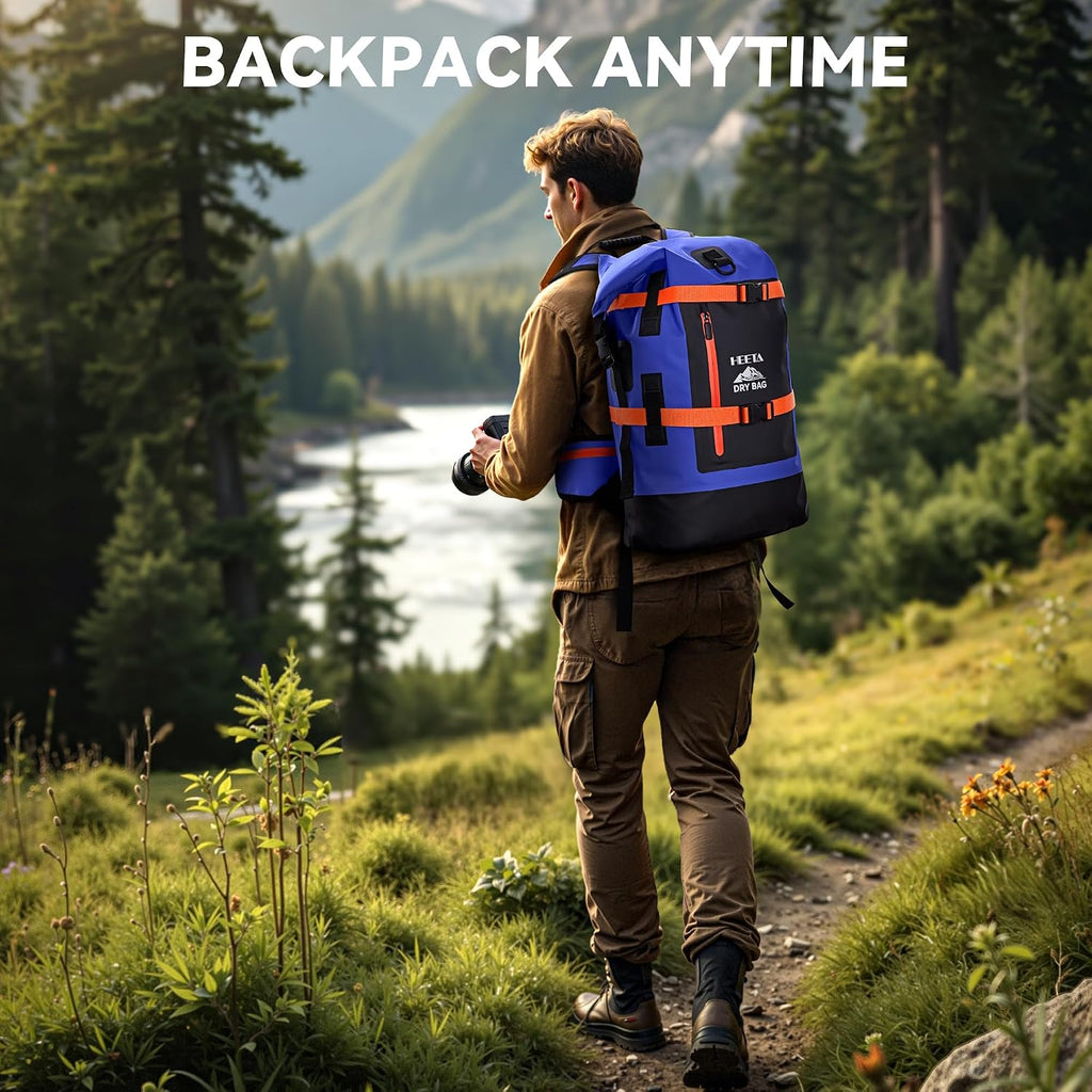 HEETA Dry Bags Waterproof Backpack 40L for Men & Women, Roll Top Heavy Duty