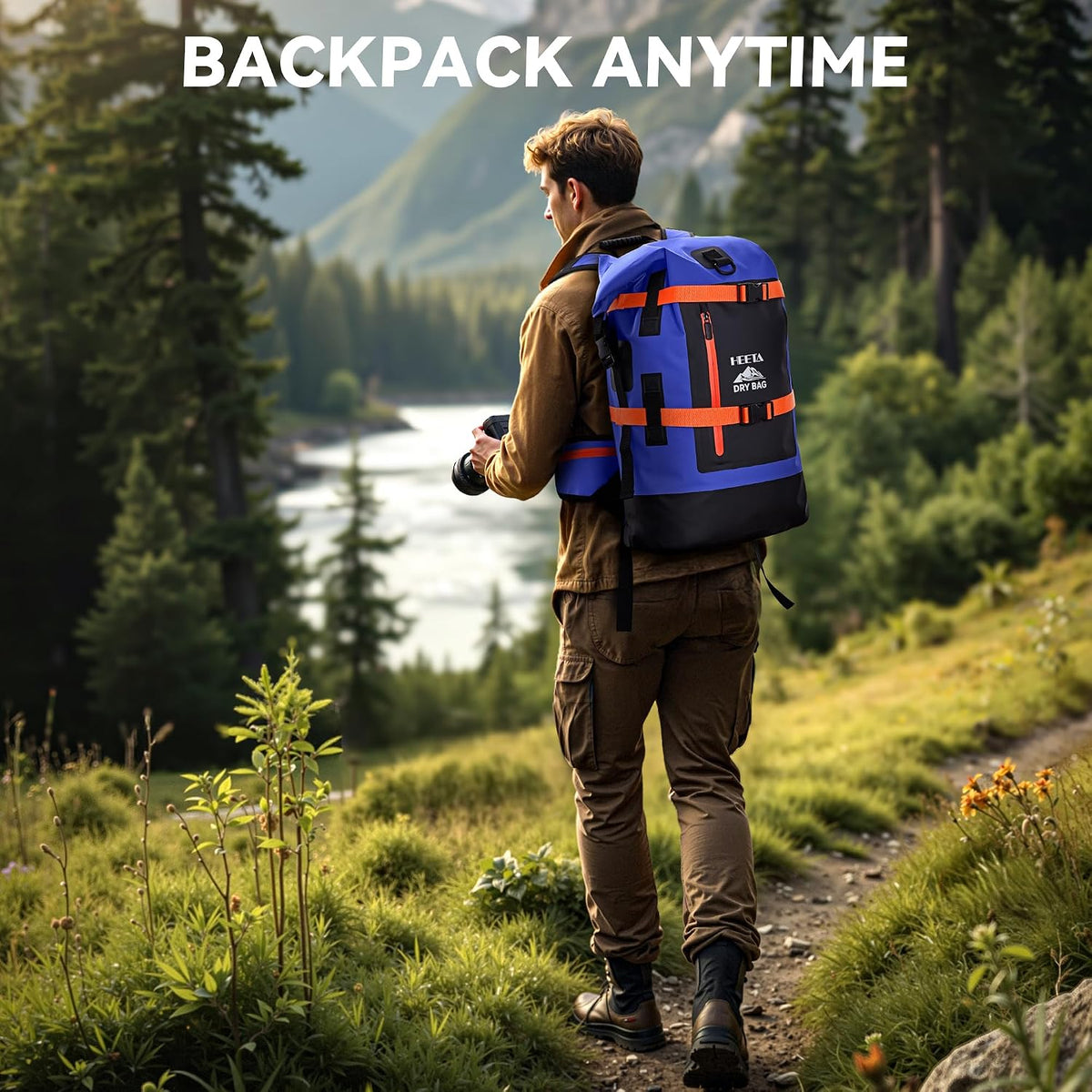 HEETA Dry Bags Waterproof Backpack 40L for Men & Women, Roll Top Heavy Duty