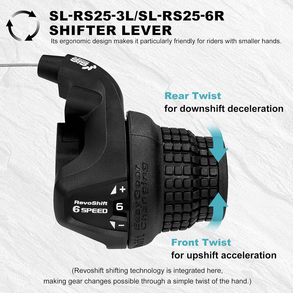 3×6 Speed Shifter SL-RS25 18S Twist Grip Thumb Gear Shift Lever