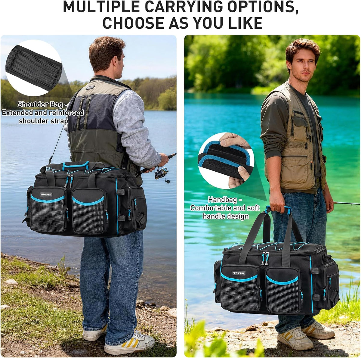 THKFISH Waterproof Large Fishing Tackle Bag for 3600/3700 Tackle Box