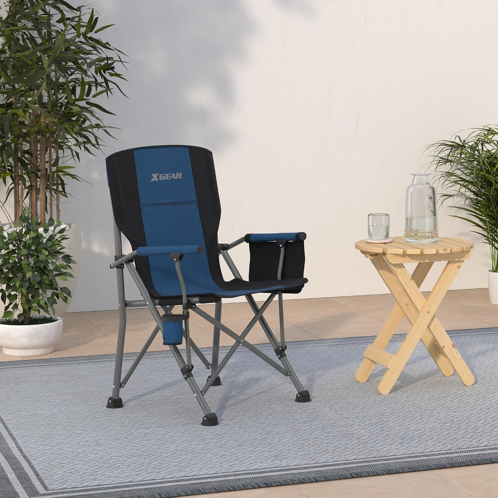 XGEAR Portable Camping Chair for Adutls Outdoor Camp Chairs,Blue