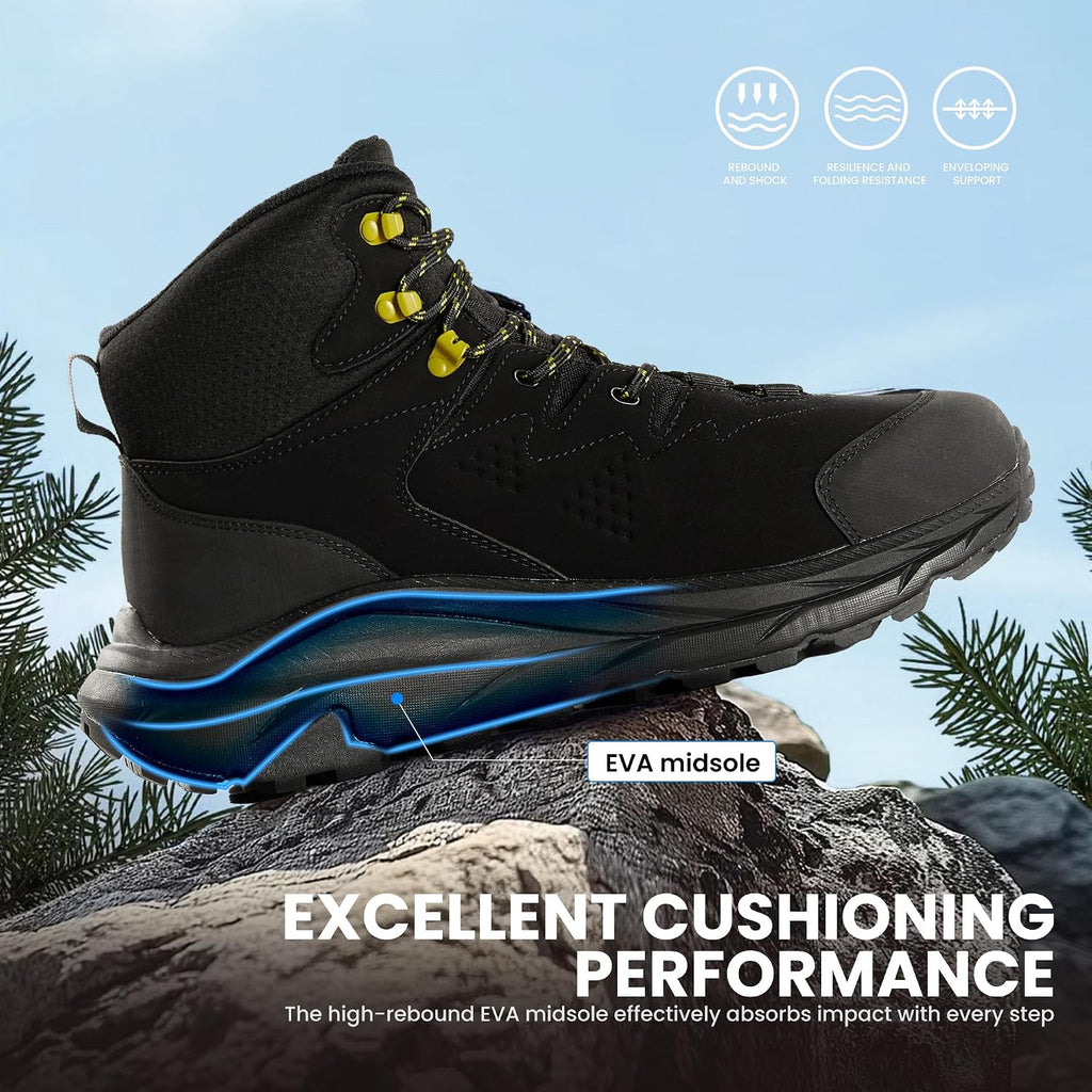 Men‘s Waterproof Hiking Boots, Slip-Resistant All-Terrain Grip