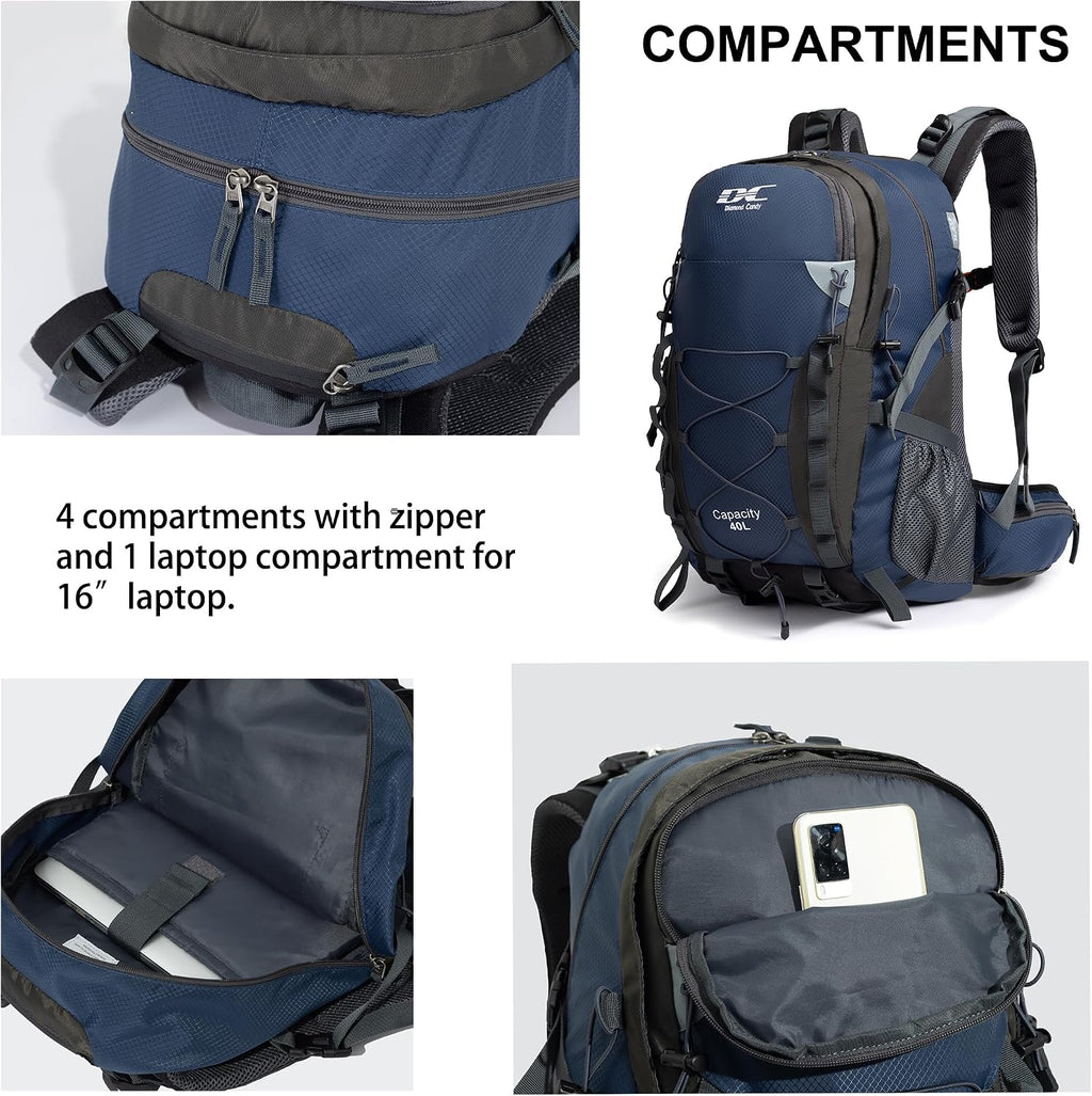 Diamond Candy 40L Hiking Backpack Waterproof Daypack for Men and Women