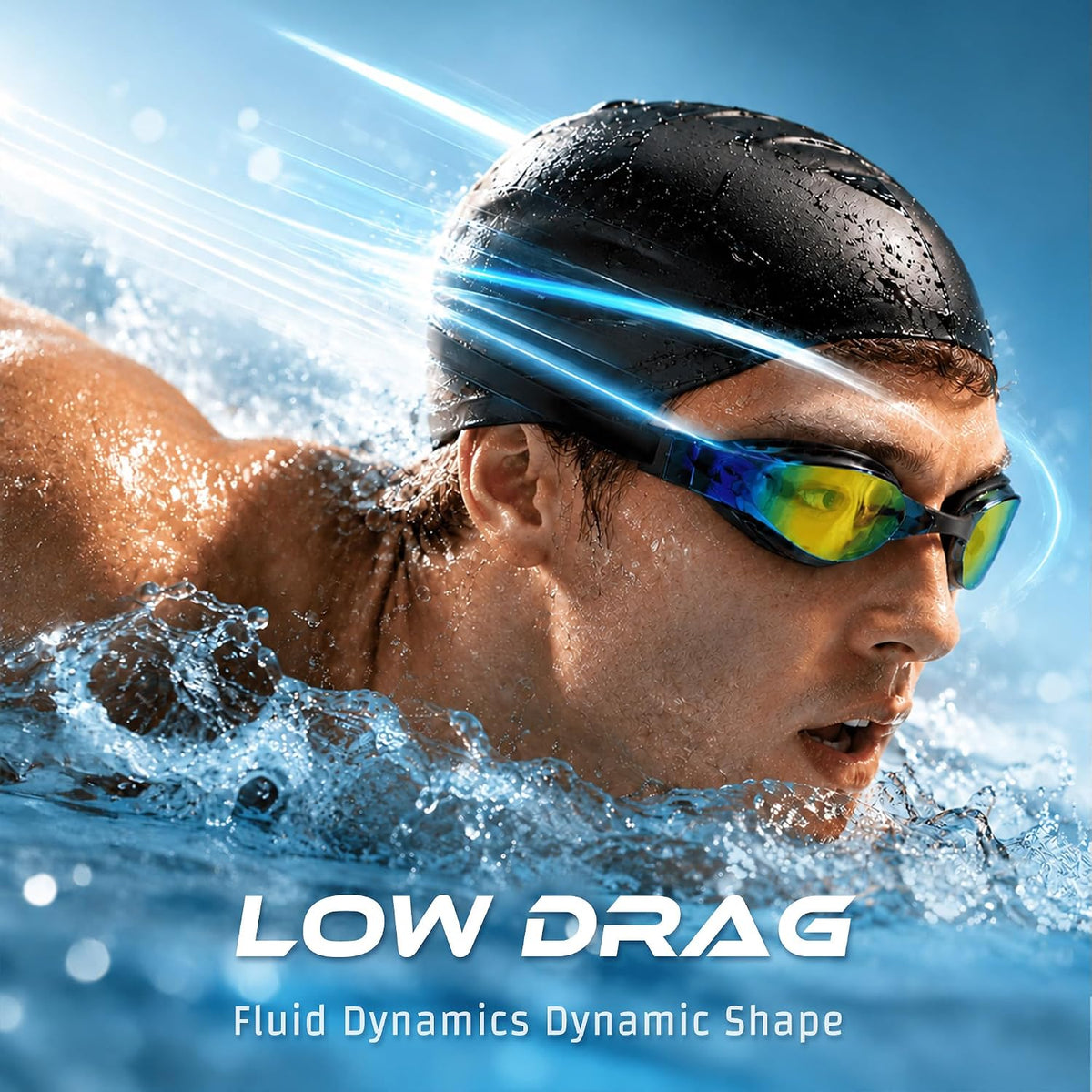 High-Performance Athletic Swim Goggles for Adult, Competition or Racing Use