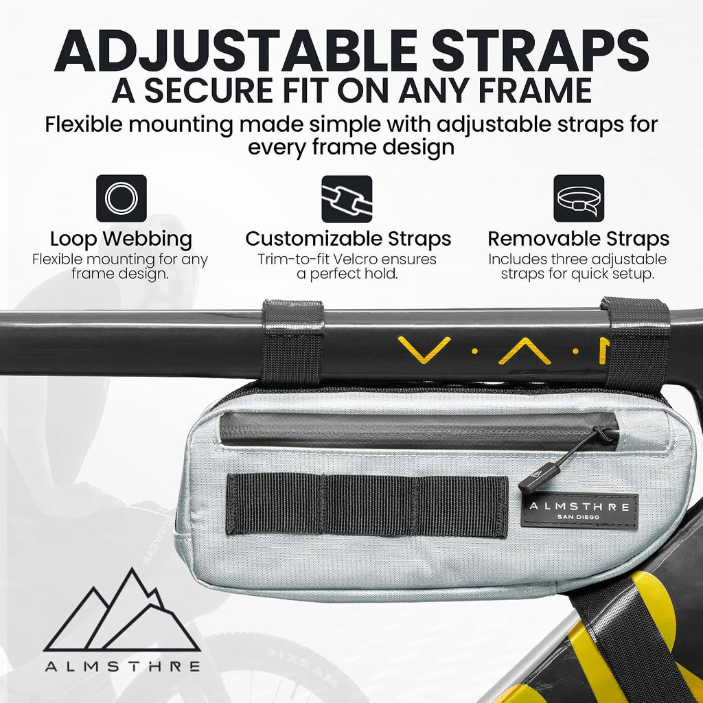 ALMSTHRE Bike Frame Bag | Weather-Resistant, Waterproof Zippers & Dual-Sided Access for Road, MTB, and Ebike Frames
