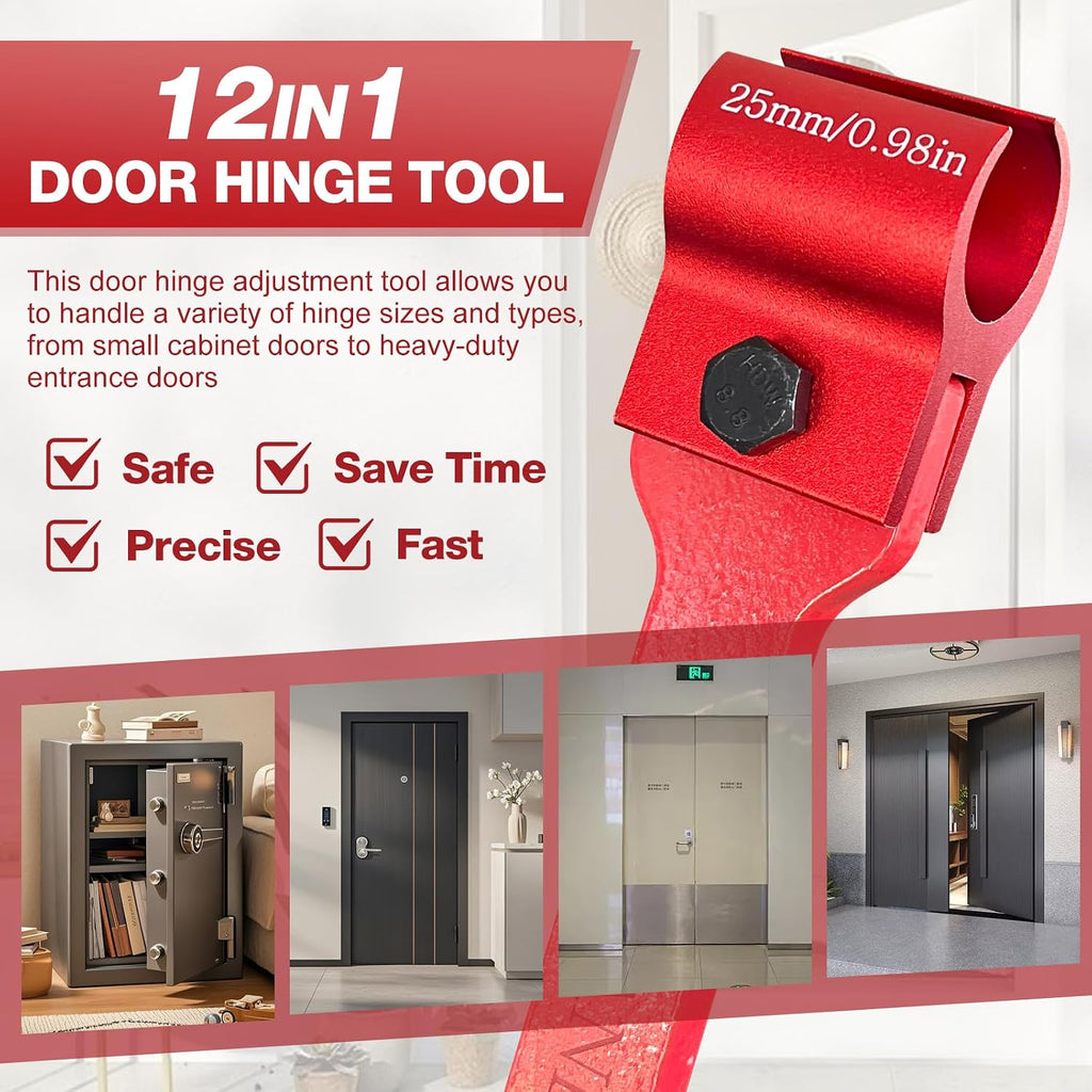 Vdsfand Door Hinge Adjustment Tool Multi-Size Hinge Gap Adjusting Wrench Kit Heavy Duty Door Hinge Repair Tool for Residential and Commercial Use