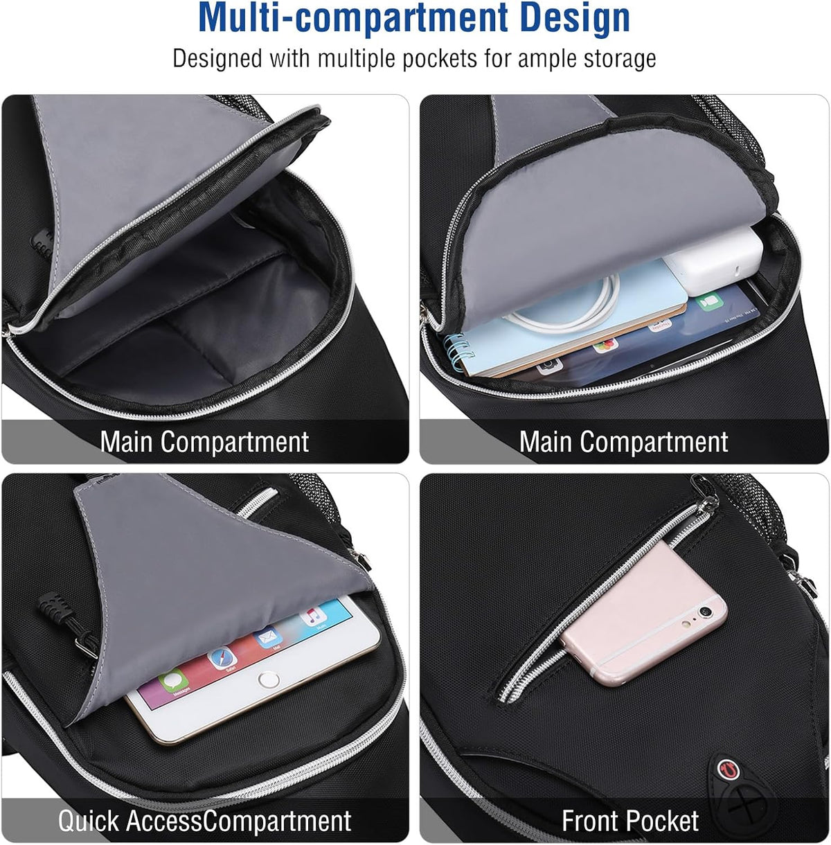 MOSISO Small Sling Bag for Men, Crossbody Shoulder Chest Daypack Bag
