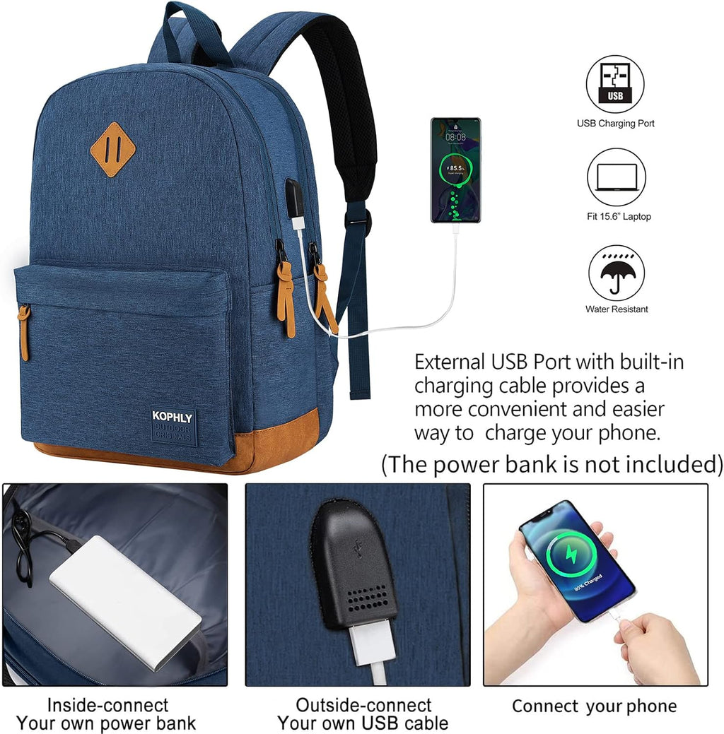 SUPACOOL Large Laptop Backpack with USB Charging Port for Men and Women