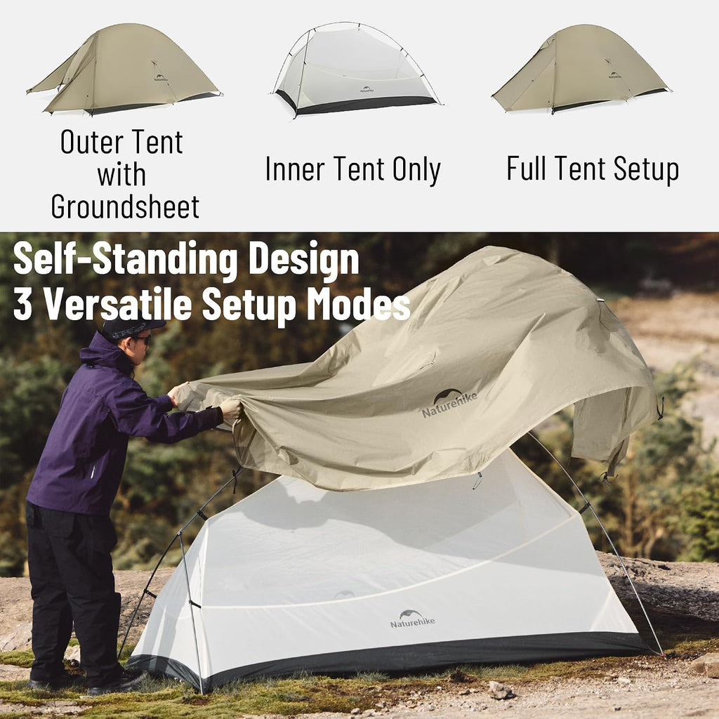 Naturehike Cloud up Pro Backpacking Tent for Camping, 1/2/3 Person