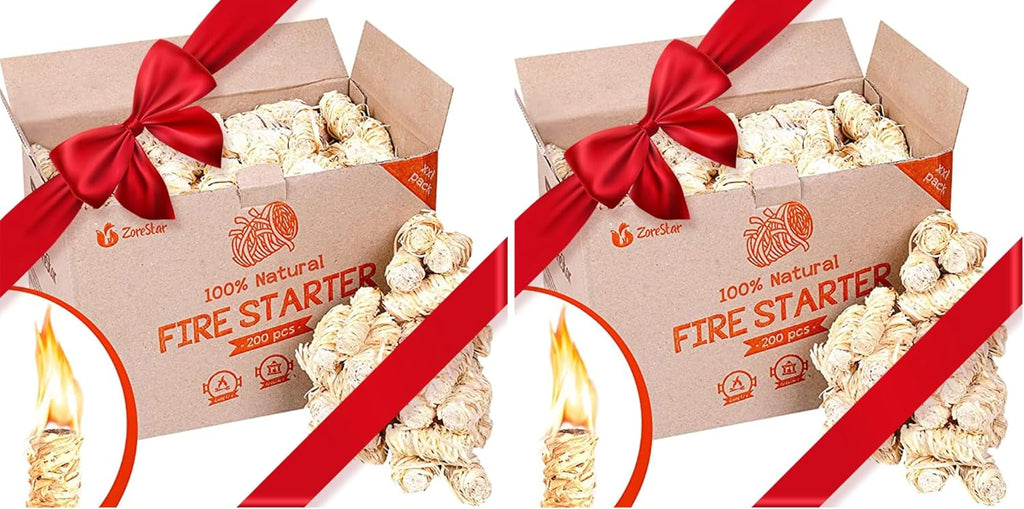 Fire Starters for Woodstoves - XXL Pack of 100 Charcoal and Wood Fire Starters for Quick Ignition - Ideal for Campfires, Fireplaces, Grills, Fire Pits - Reliable Outdoor Fire Starter Kit