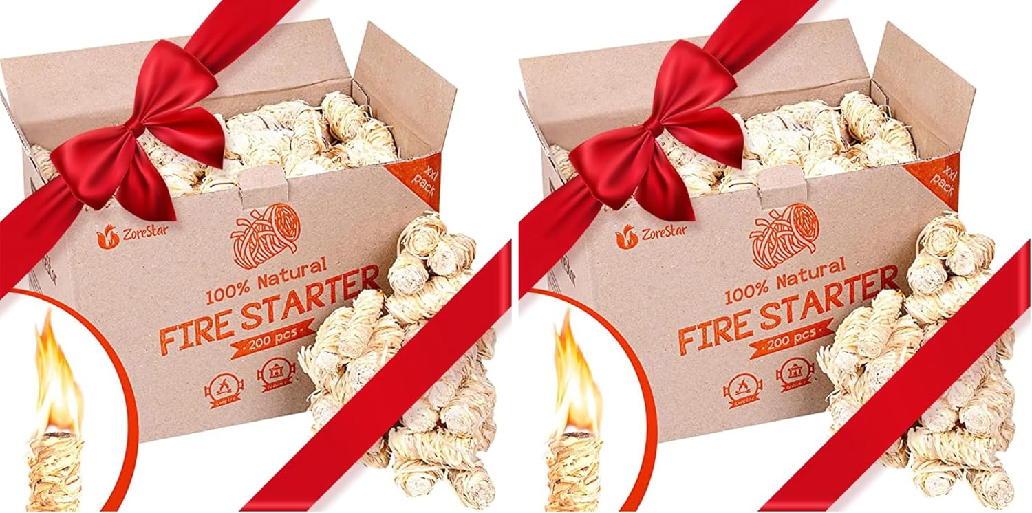 Fire Starters for Woodstoves - XXL Pack of 100 Charcoal and Wood Fire Starters for Quick Ignition - Ideal for Campfires, Fireplaces, Grills, Fire Pits - Reliable Outdoor Fire Starter Kit
