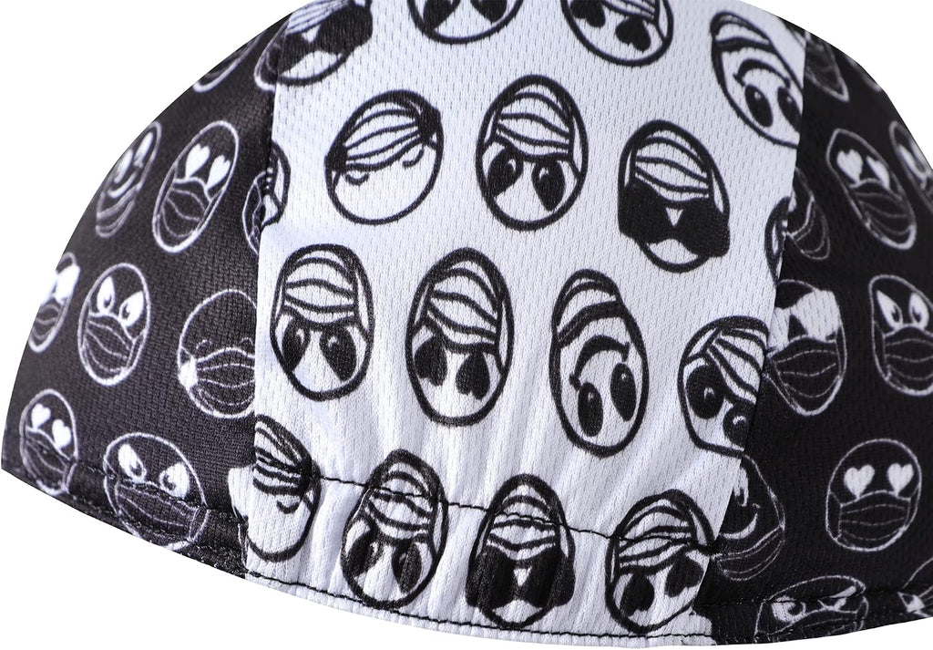 Black Cycling Cap - Polyester Funny Cycling Hat-Under Helmet - Cycling Helmet Liner Breathable&Sweat Uptake