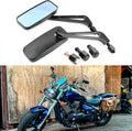 Black Rectangle Motorcycle Rearview Side Mirrors 10mm 8mm Compatible with Honda Shadow Kawasaki Suzuki Yamaha Cruiser Chopper