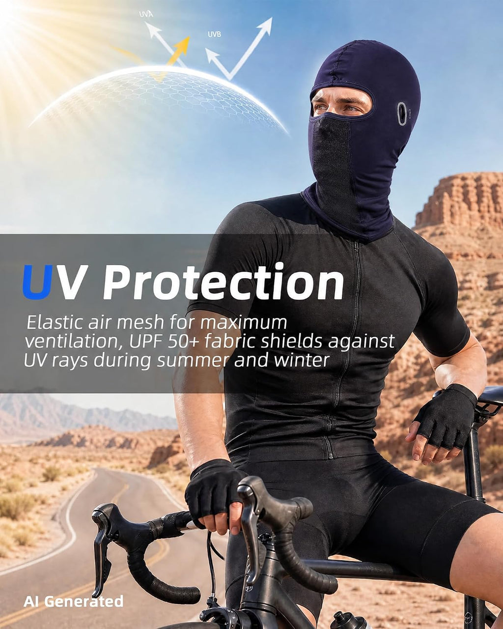 3 Pieces Unisex Ice Silk Mesh Balaclava Ski Mask, Full Cycling Face Cover