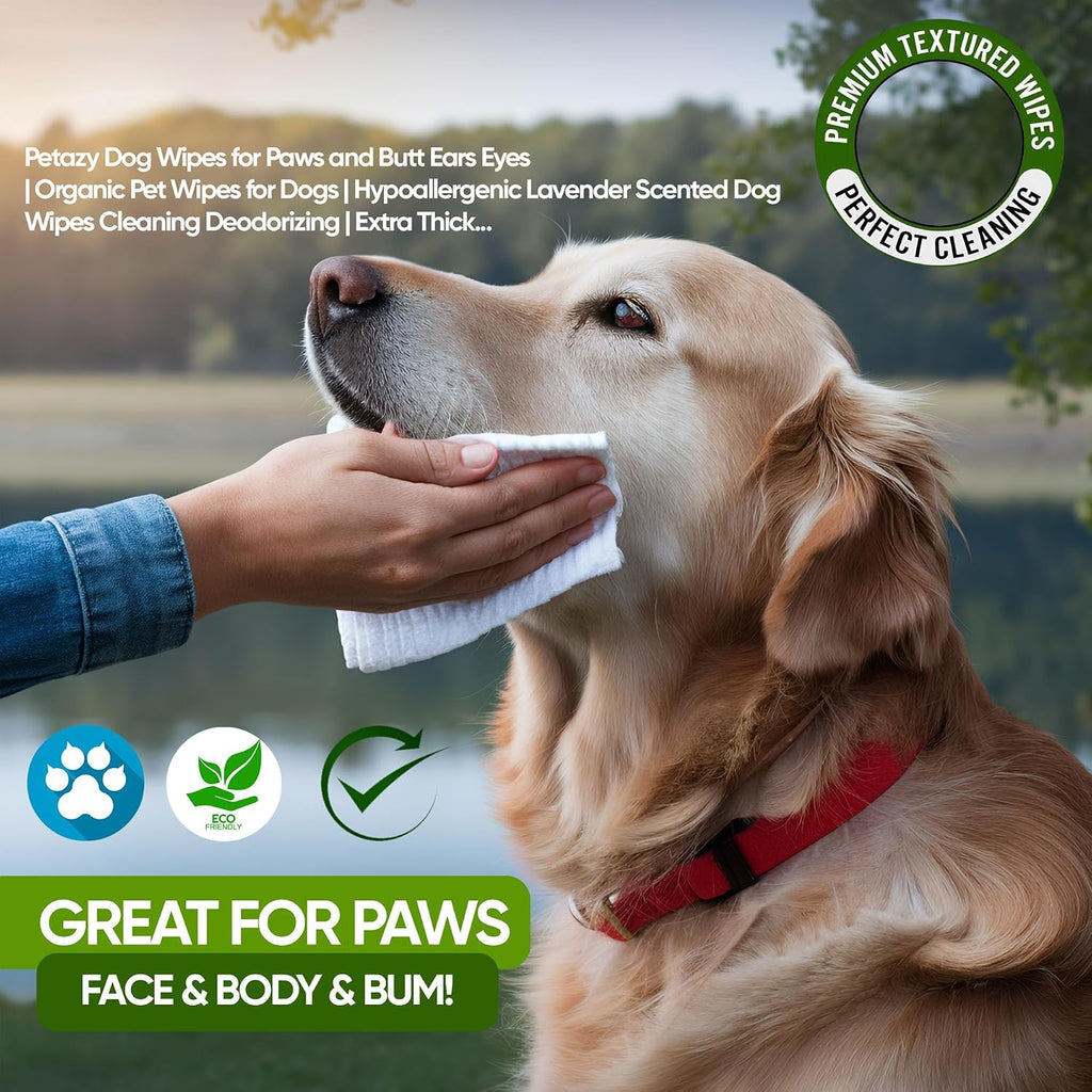 Petazy Pet Wipes for Dogs & Cats - Paws, Ears & Butt Cleaning, 400 Count