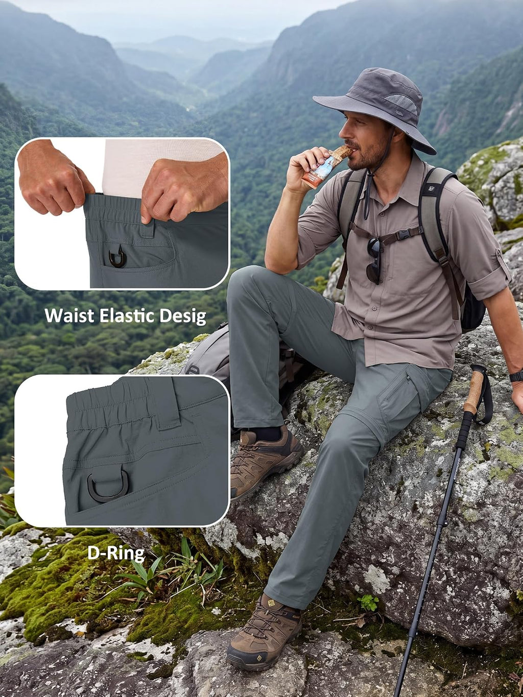 Men’s Safari Lightweight Convertible Hiking Pants