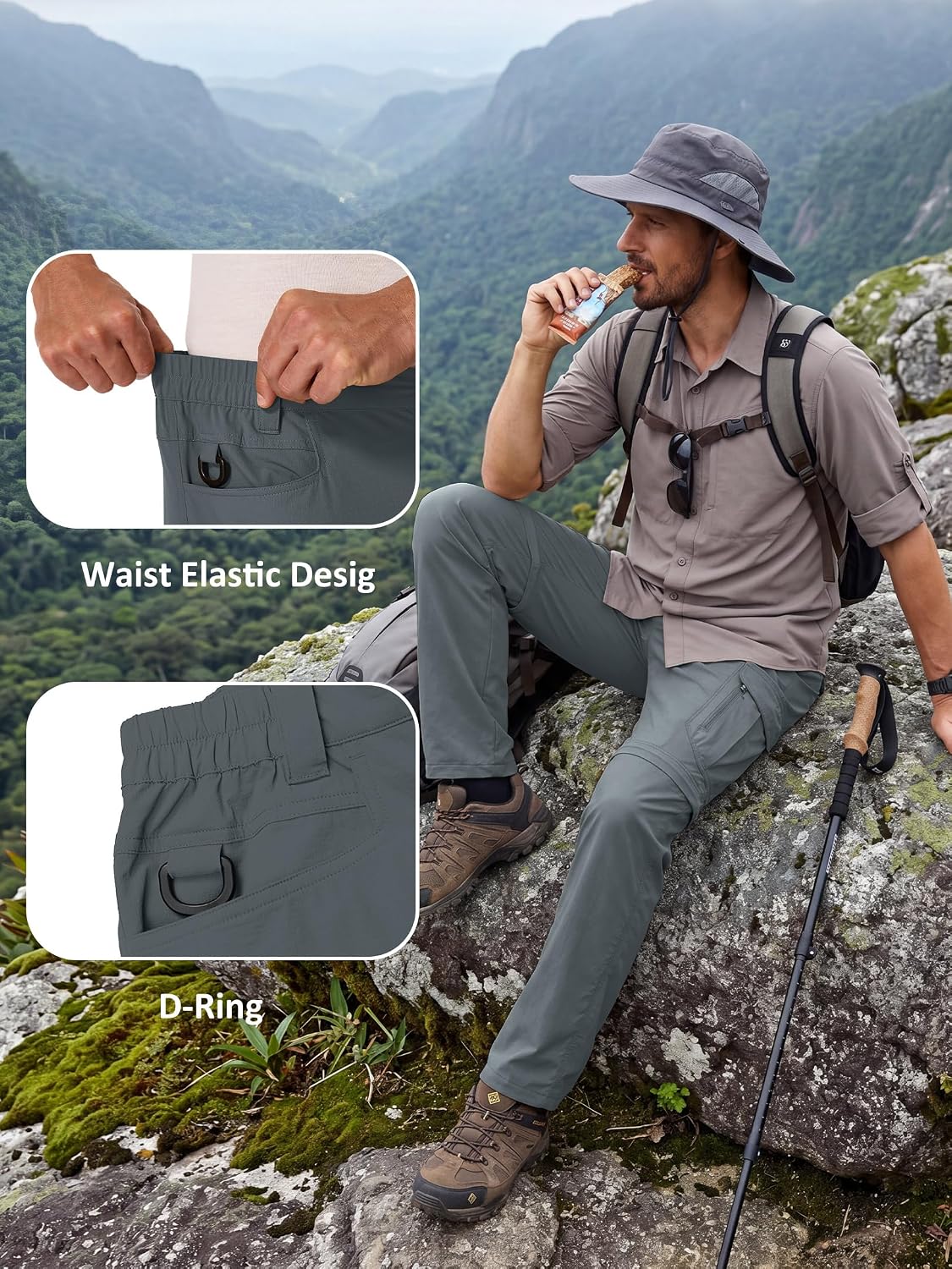 Men’s Safari Lightweight Convertible Hiking Pants