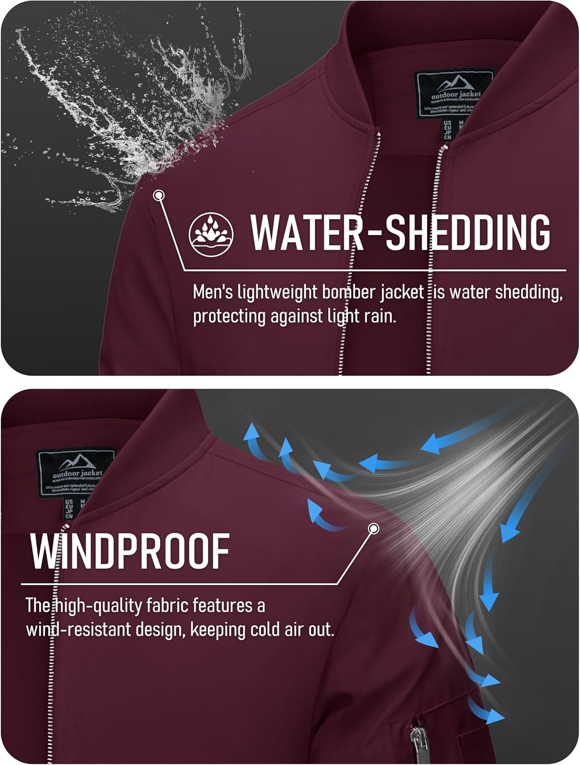 MAGCOMSEN Men's Bomber Jacket Lightweight Windbreaker Spring Fall Jacket