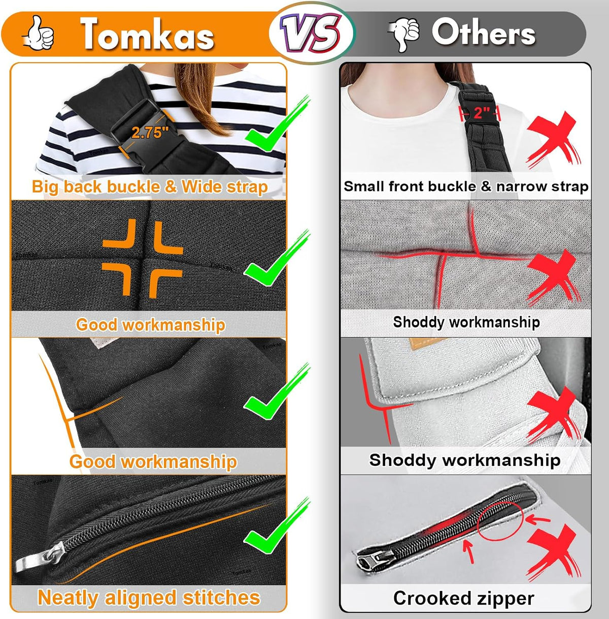 Tomkas Small Dog Cat Sling Carrier Puppy Purse Travel Wrap Soft Crossbody Pet Bag (Black, M - Zip Pocket & Adjust Strap)