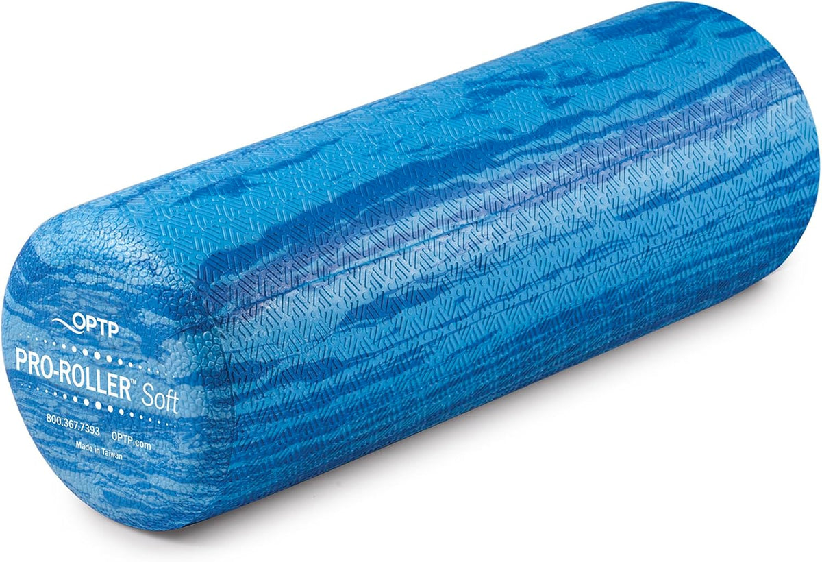 OPTP PRO-Roller Soft Density Foam Roller – Round, Short Blue, 18" x 6"