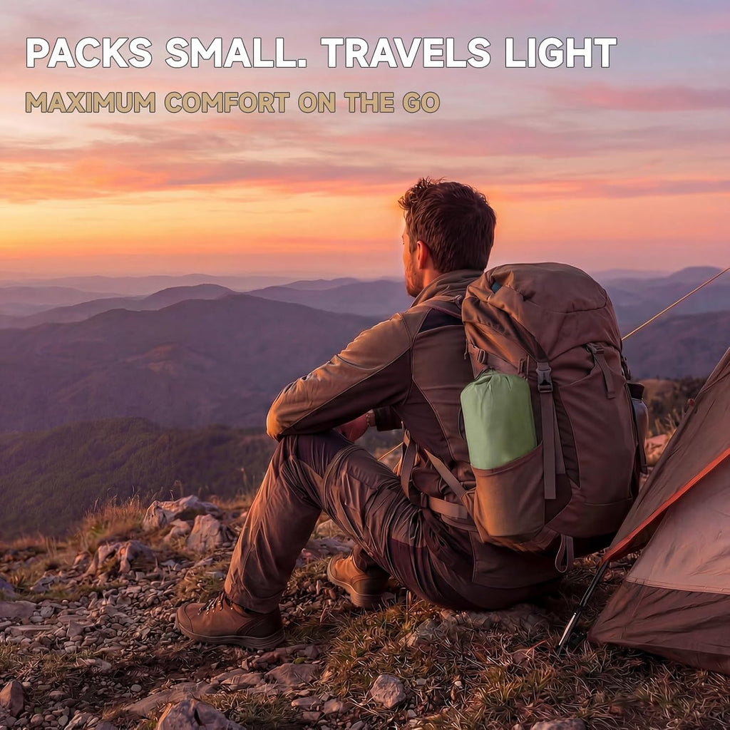 Ultralight Camping Sleeping Pad with Pillow & Built-in Foot Pump