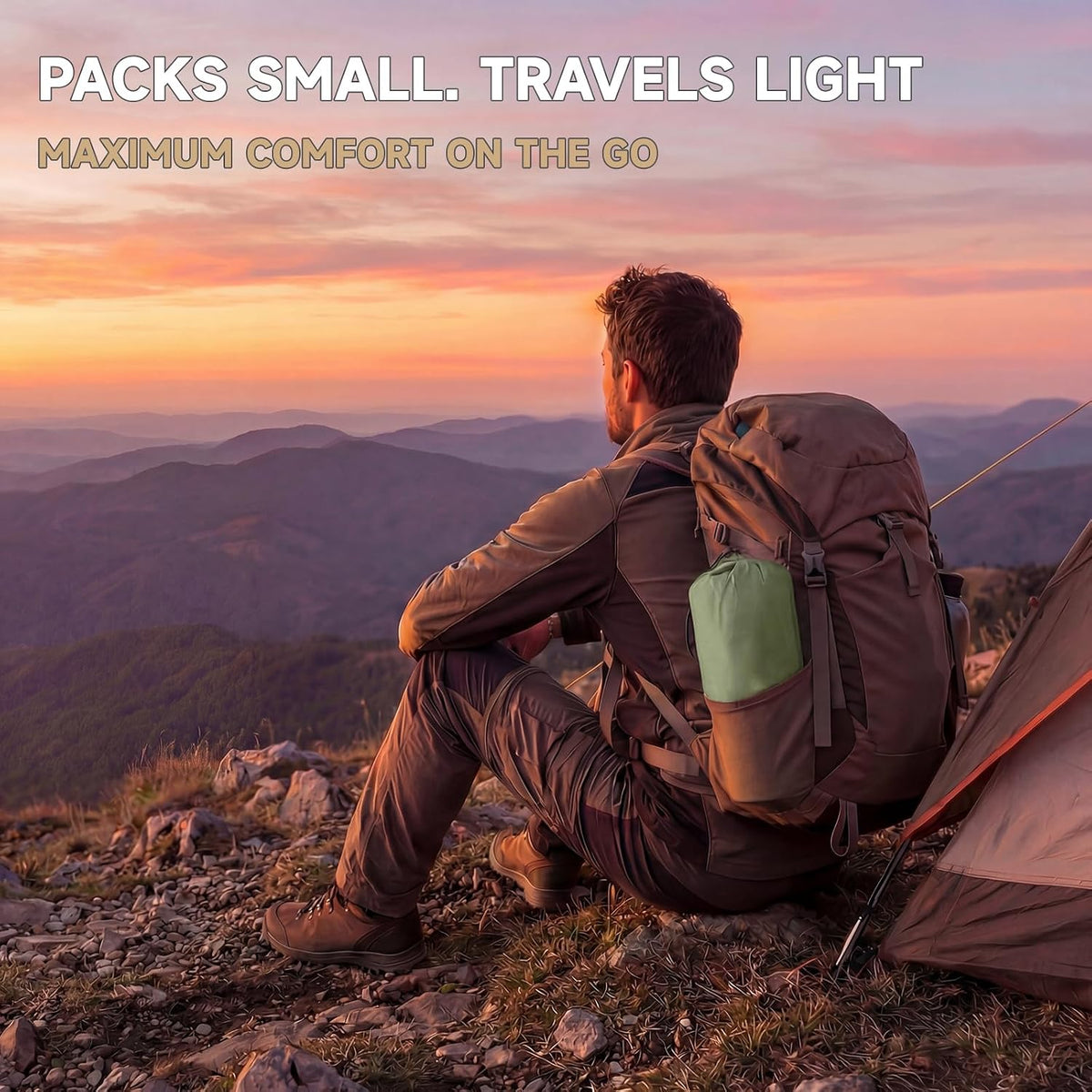 Ultralight Camping Sleeping Pad with Pillow & Built-in Foot Pump