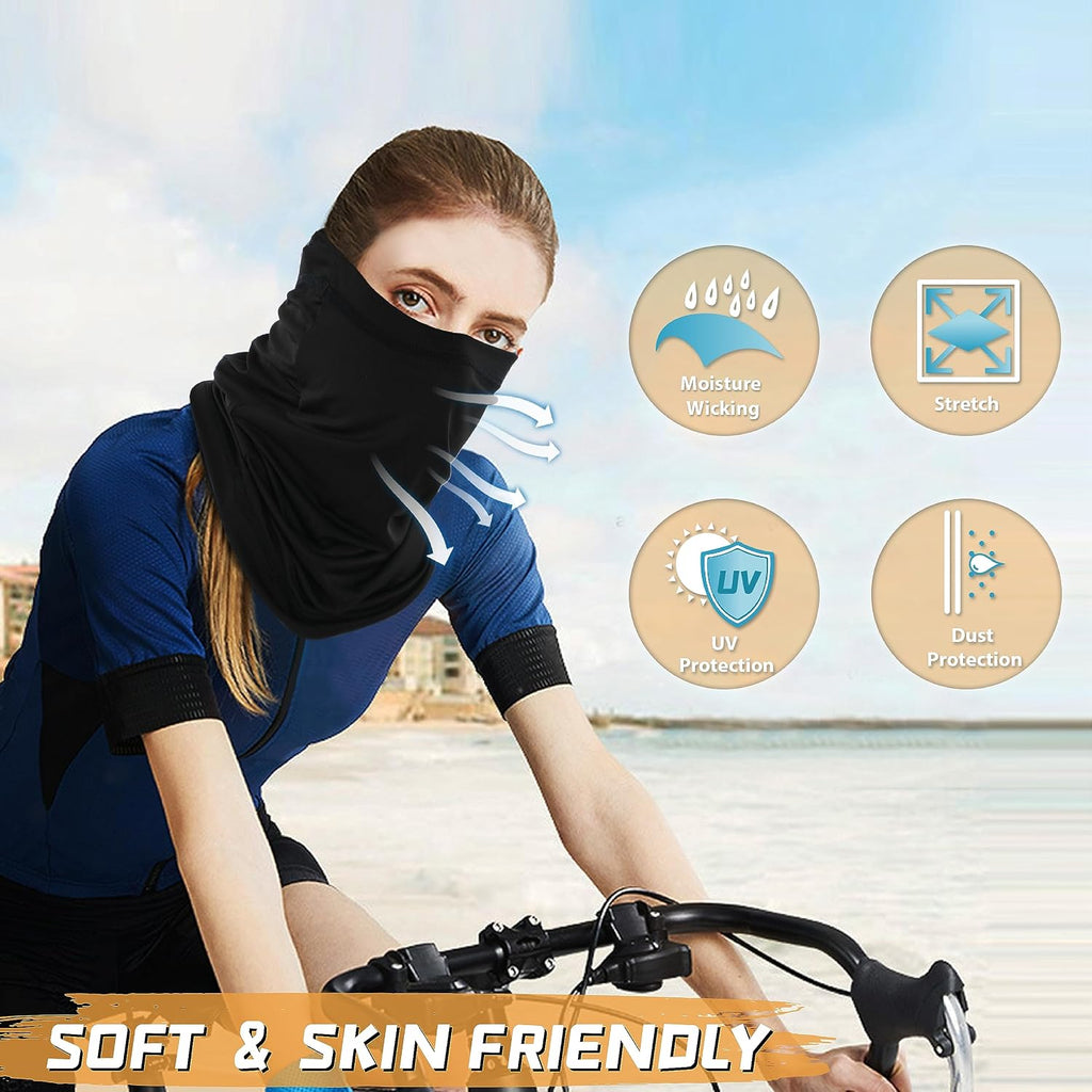 Neck Gaiter Face Mask: 6 Pack Cooling UV Sun Protection Bandana