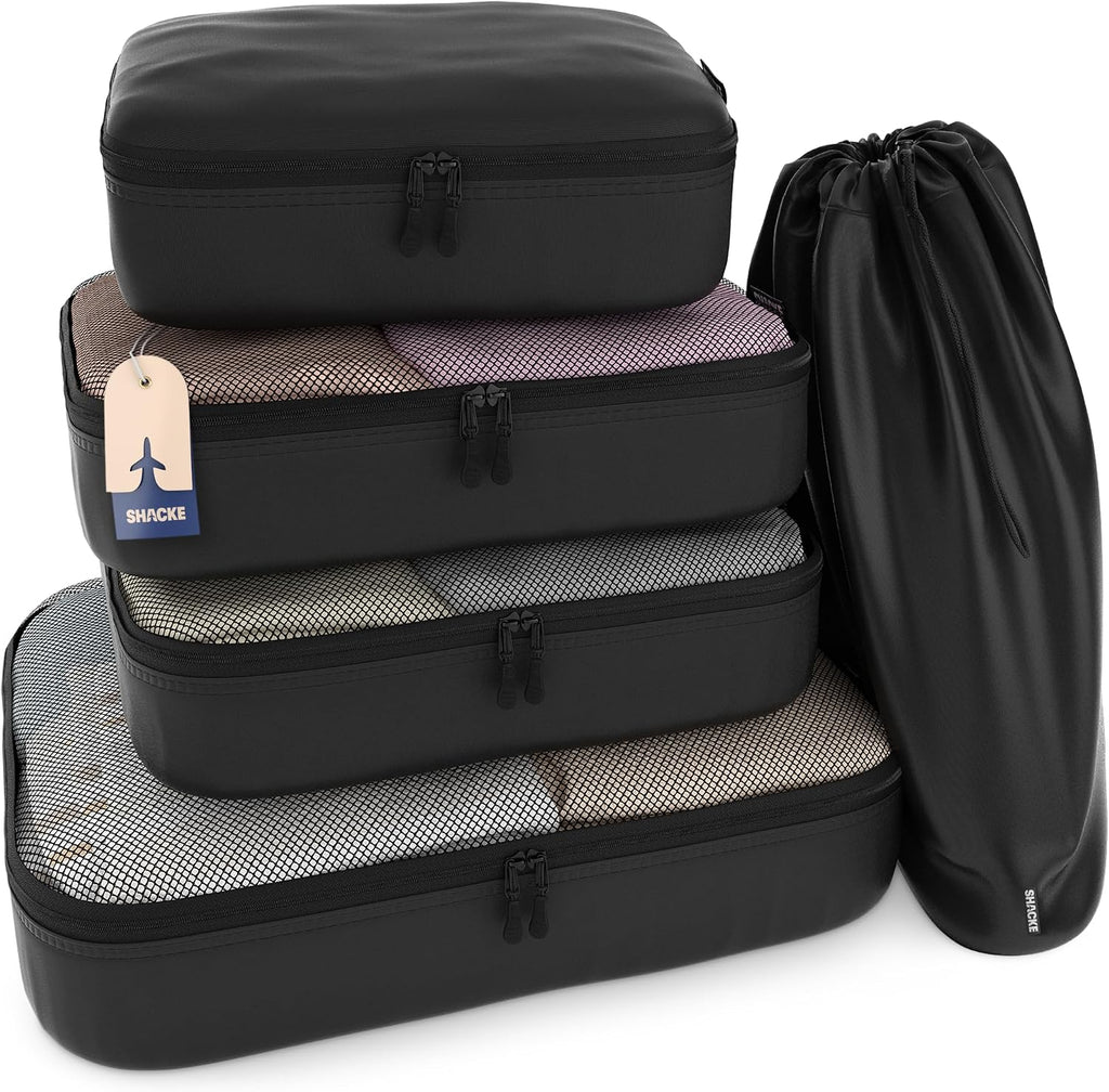 Shacke 5 Set Packing Cubes for Travel with Laundry Bag (Aqua Teal)