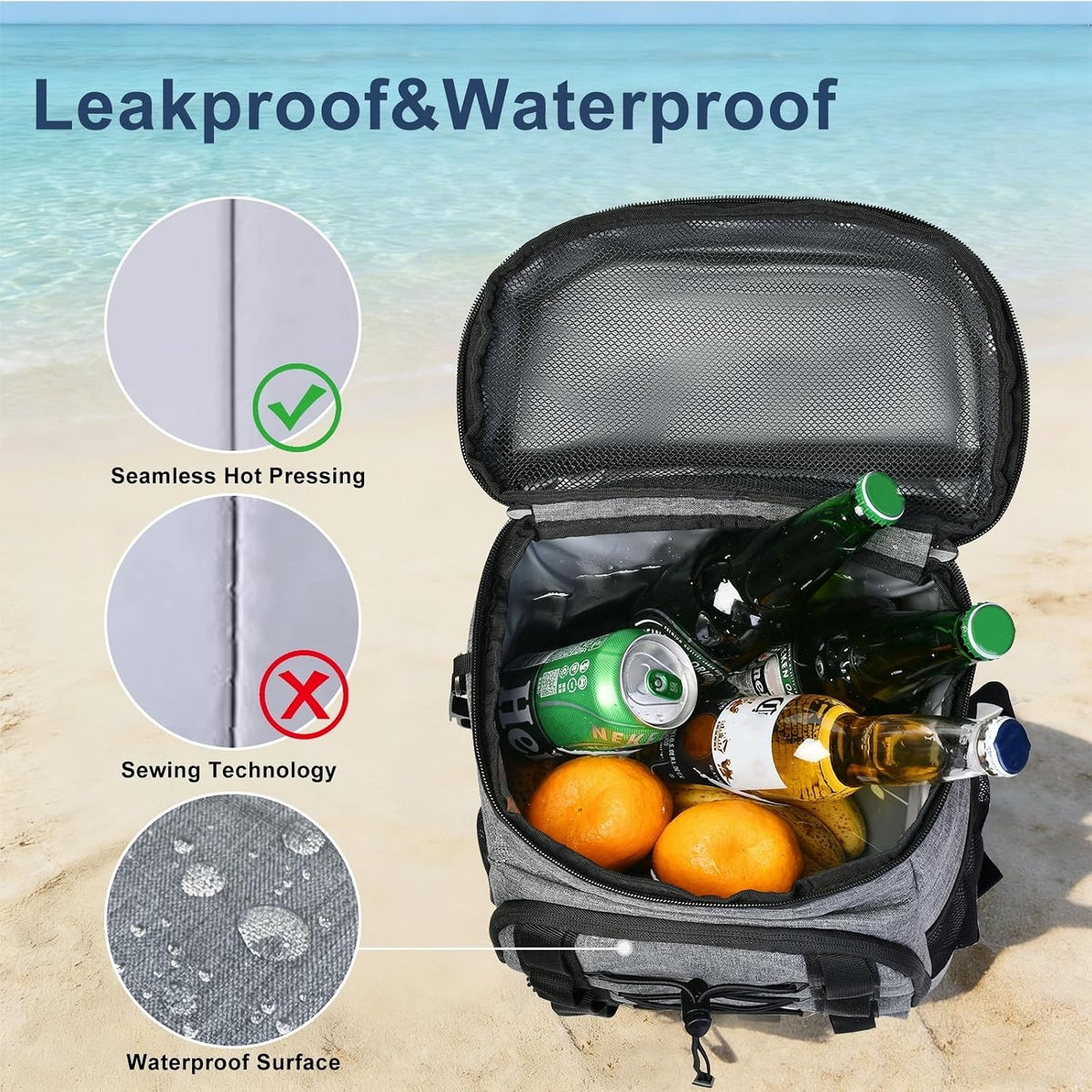 33 Cans Insulated Backpack Cooler - Leakproof Waterproof Lightweight Soft Coolers Bag for Camping Picnic Hiking Beach and Lunchbox Backpacks Bags-Leak Proof Ice Chest Back Pack