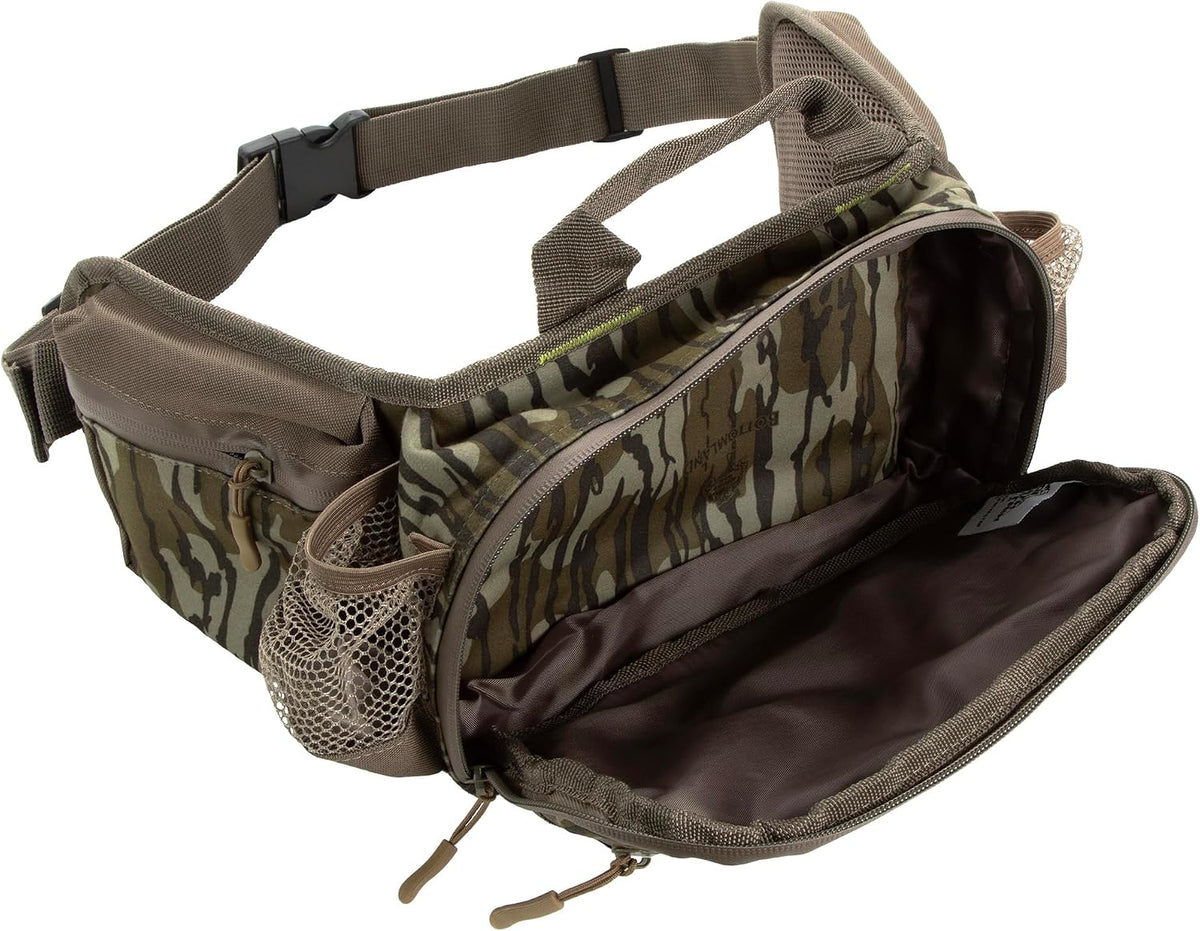 North Mountain Gear Camouflage Fanny Pack - Lightweight & Waterproof Hunting Waist Pack For Outdoor, Hiking Camping Accessories (Mossy Oak Bottomland)