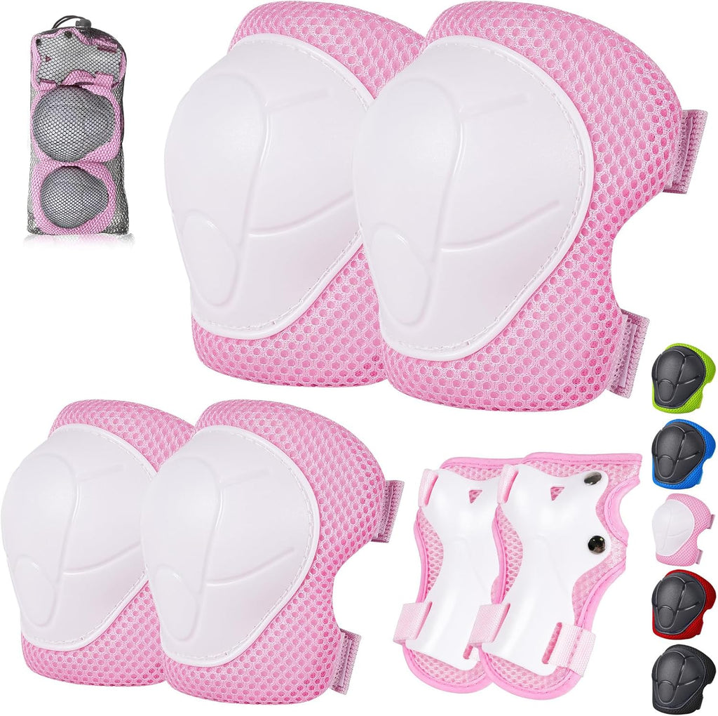 Kids/Youth Knee Pads and Elbow Pads Set with Wrist Guard 3 in 1 Kids Protective Gear Set for 3-14 Years for Skateboarding, Skiing, Cycling, BMX Biking, Running, Scooter