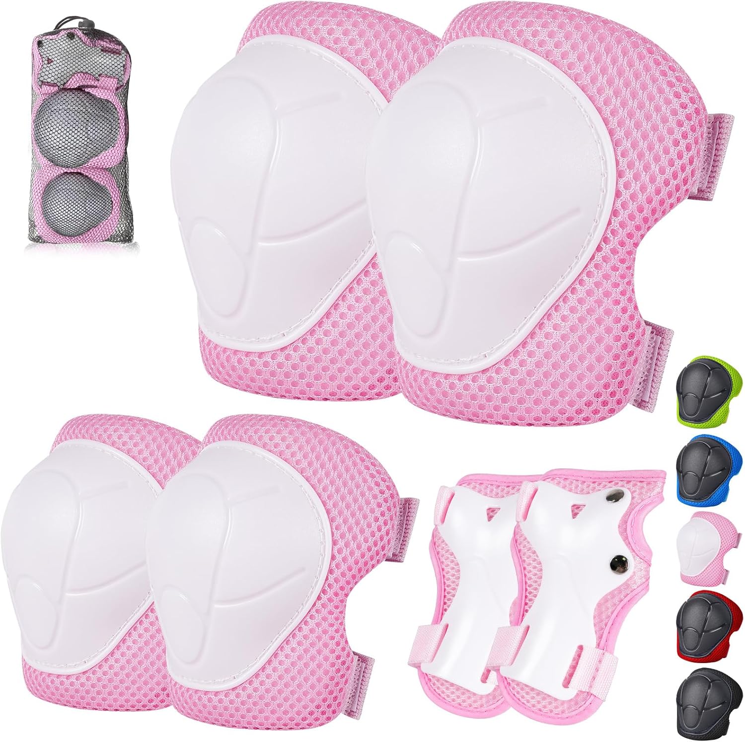 Kids/Youth Knee Pads and Elbow Pads Set with Wrist Guard 3 in 1 Kids Protective Gear Set for 3-14 Years for Skateboarding, Skiing, Cycling, BMX Biking, Running, Scooter