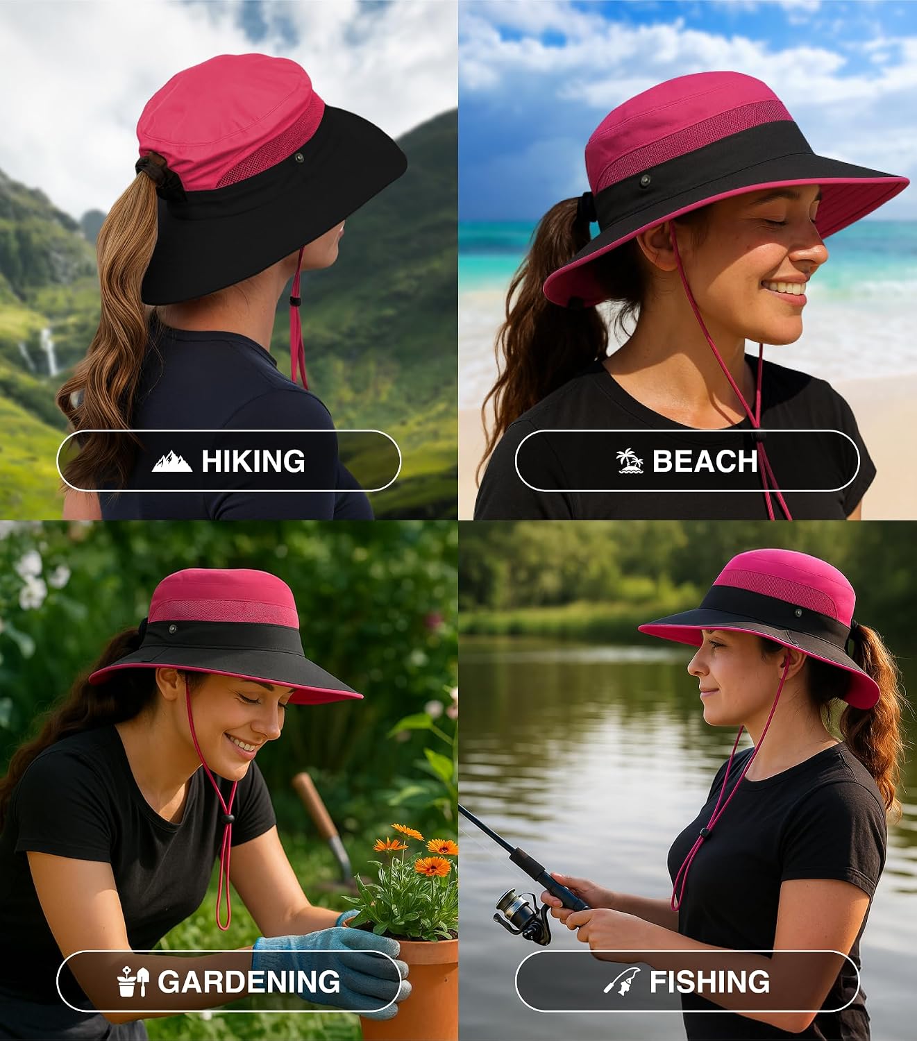GearTOP Safari Hat for Men Sun Hats for Women UV Protection UPF 50+ Fishing, Gardening, Hiking Hat (22-23 1/2")